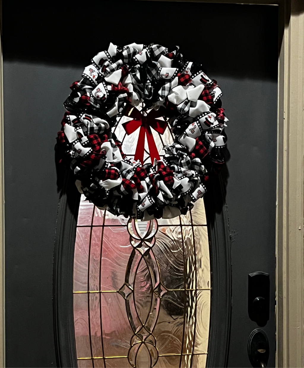 Wreath - Buffalo Plaid Snowman