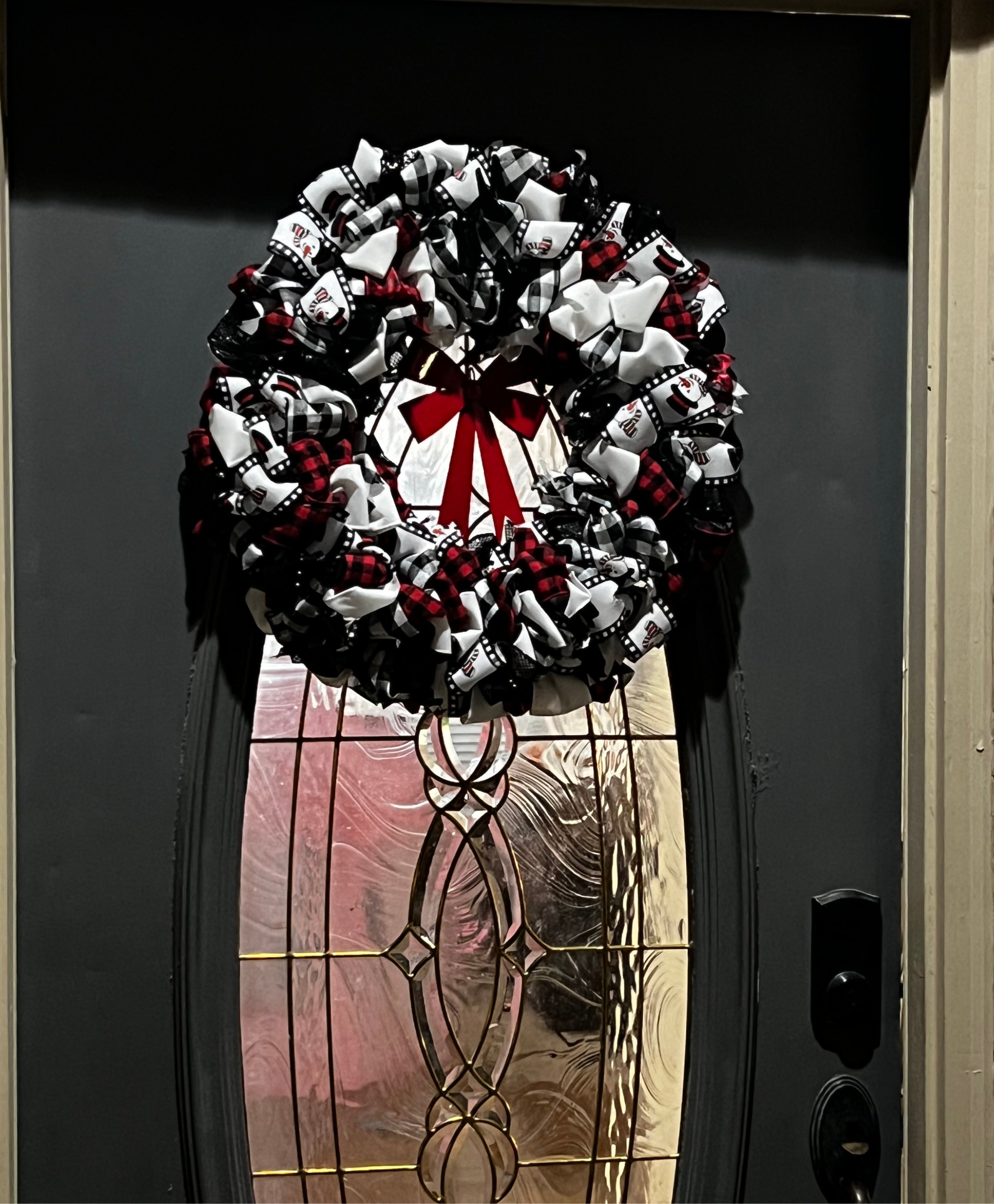 Wreath - Buffalo Plaid Snowman