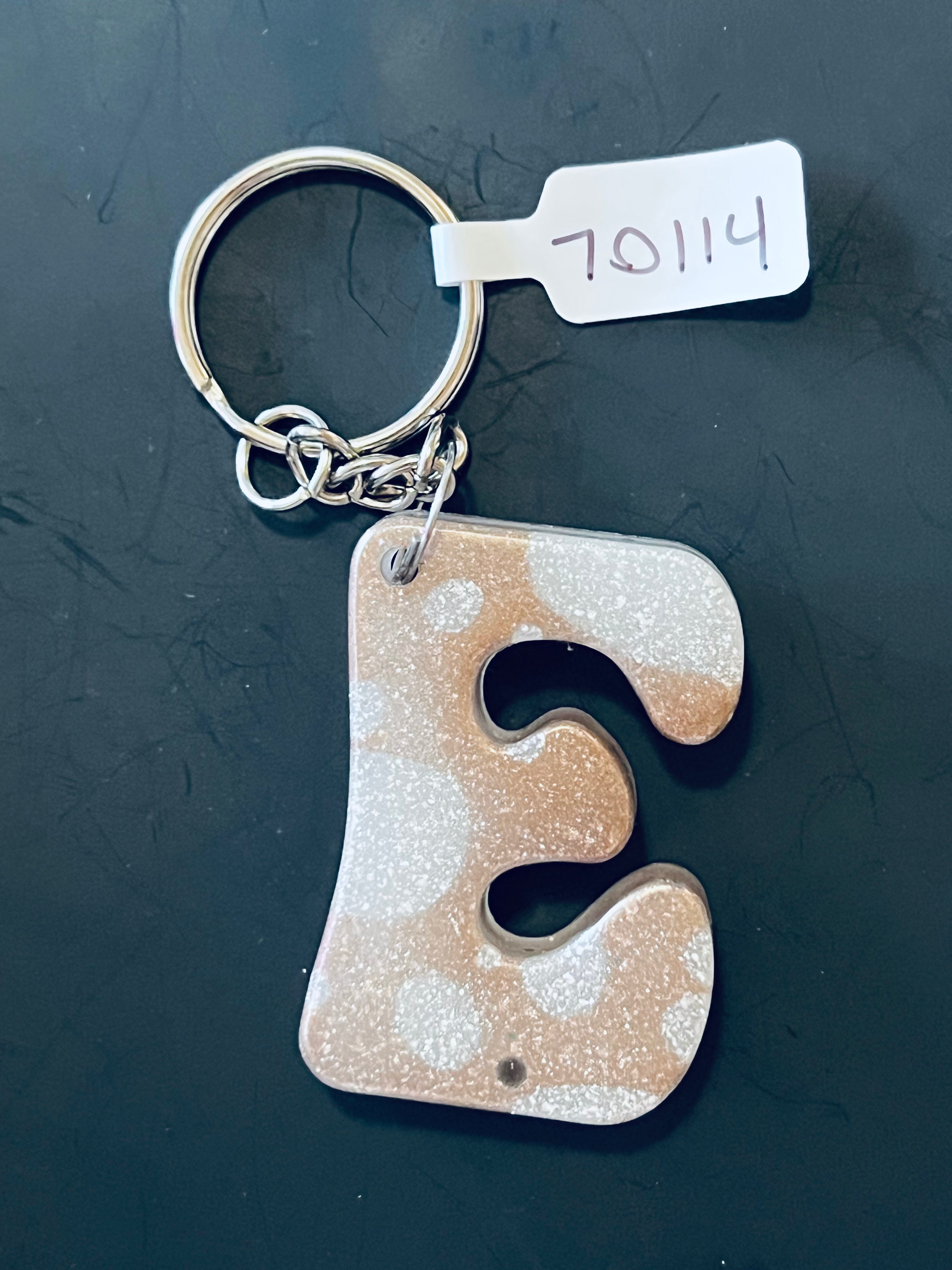 Handmade Resin “E” Initial Keychains