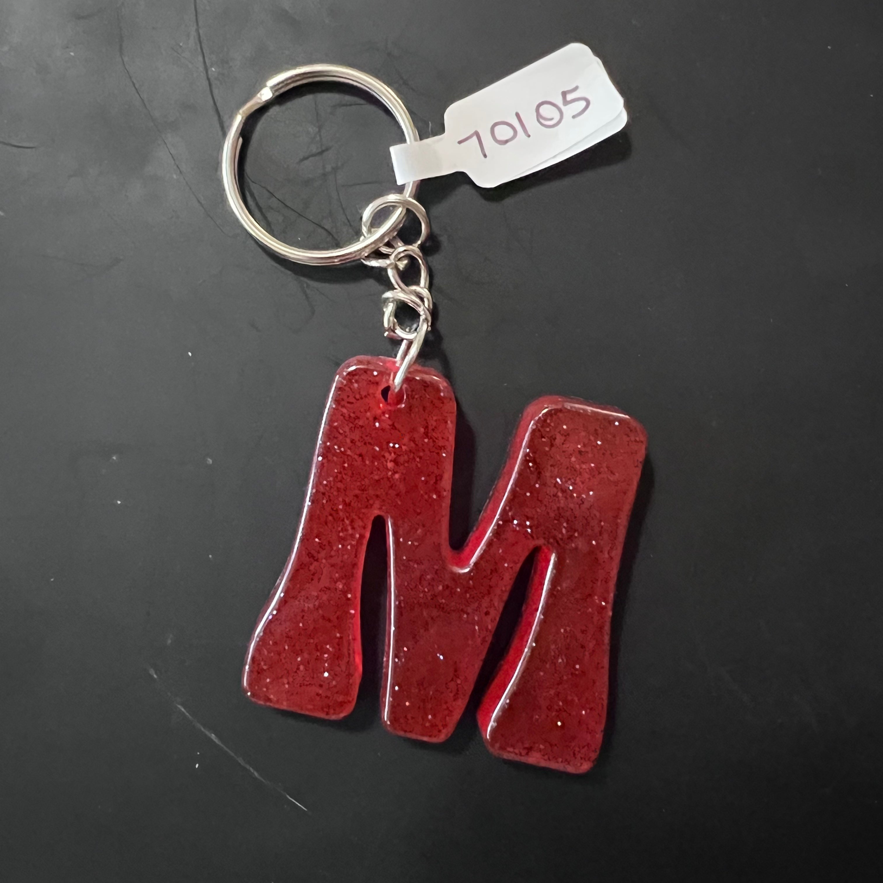 Handmade Resin “M” Initial Keychains