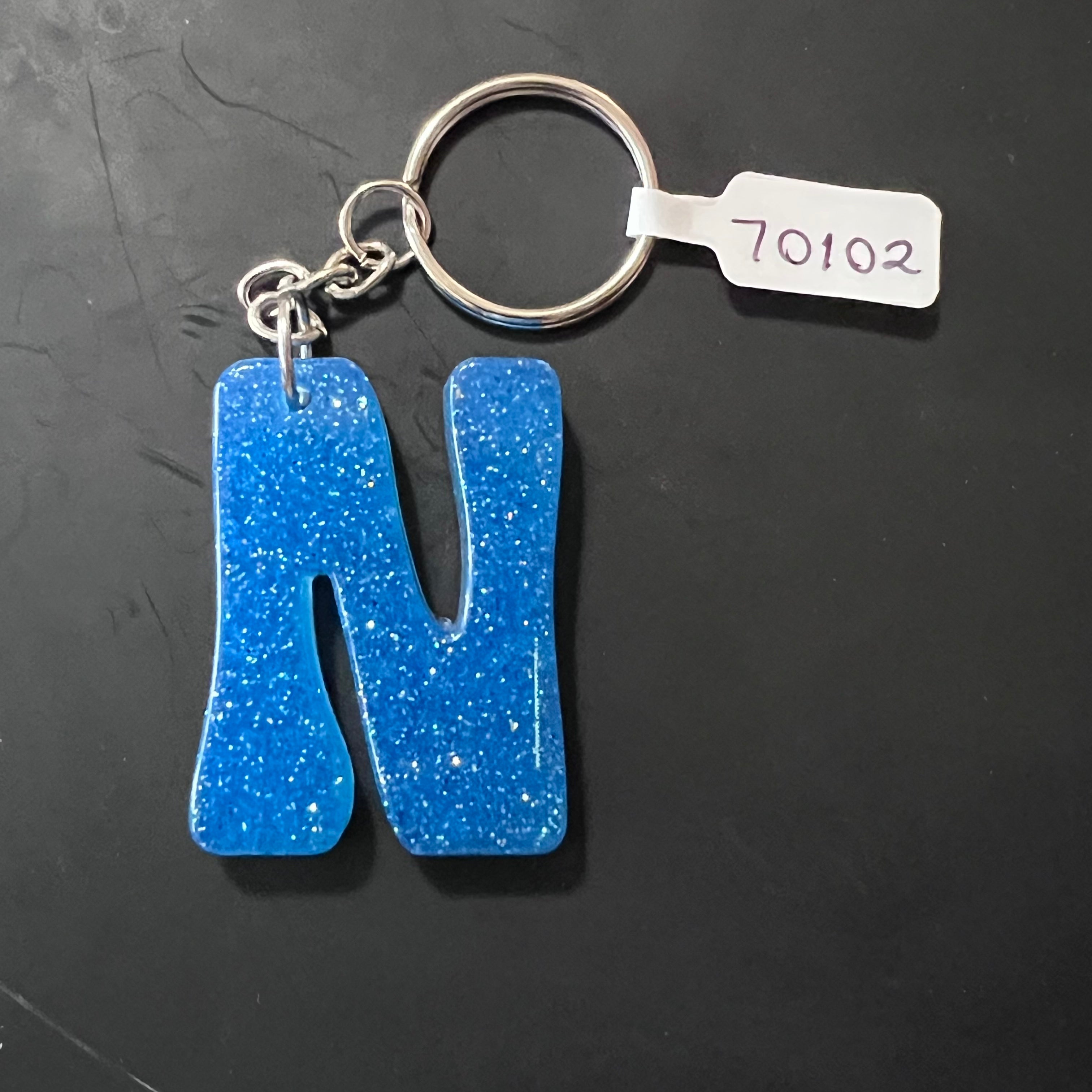 Handmade Resin “N” Initial Keychains
