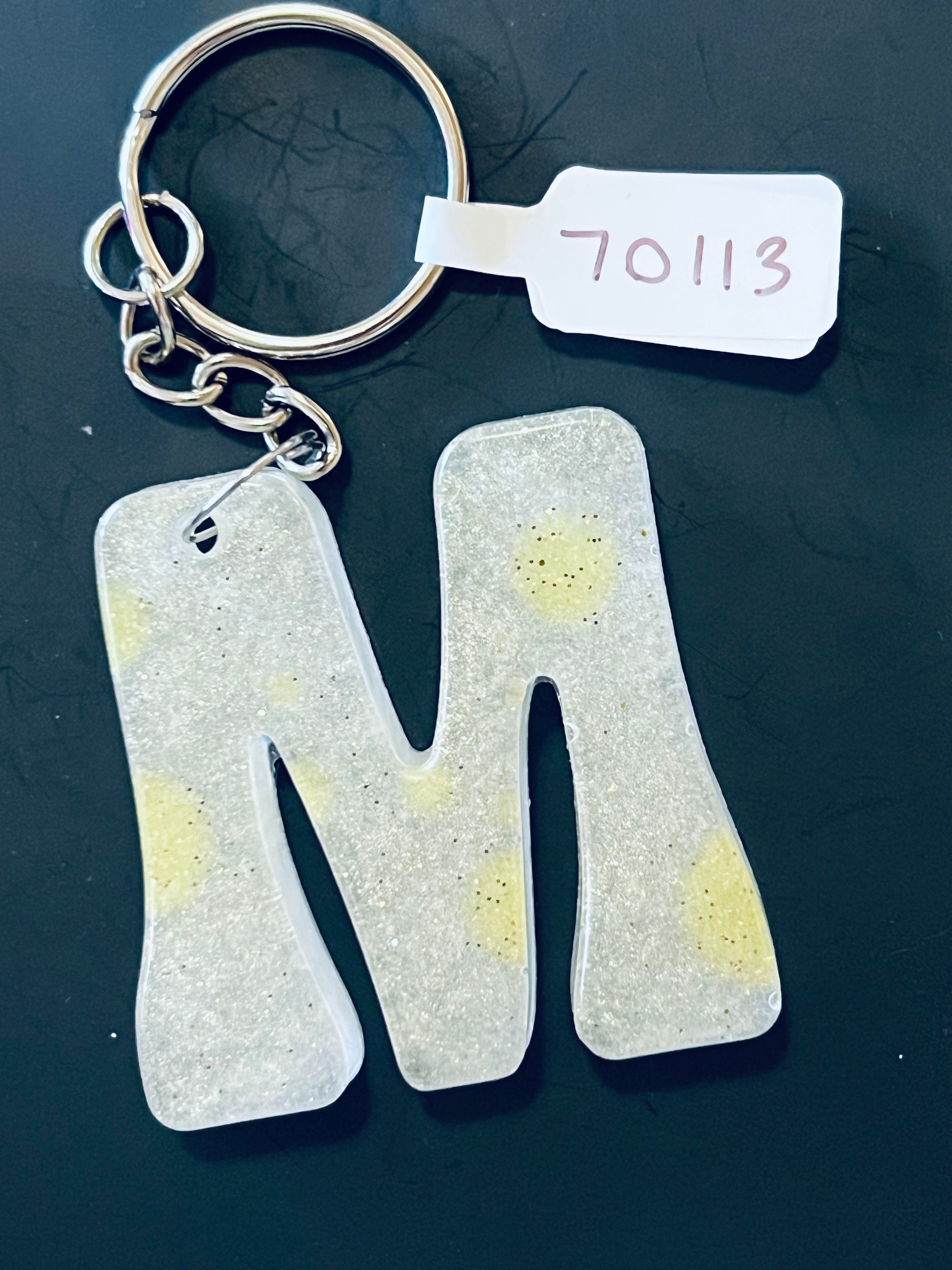 Handmade Resin “M” Initial Keychains