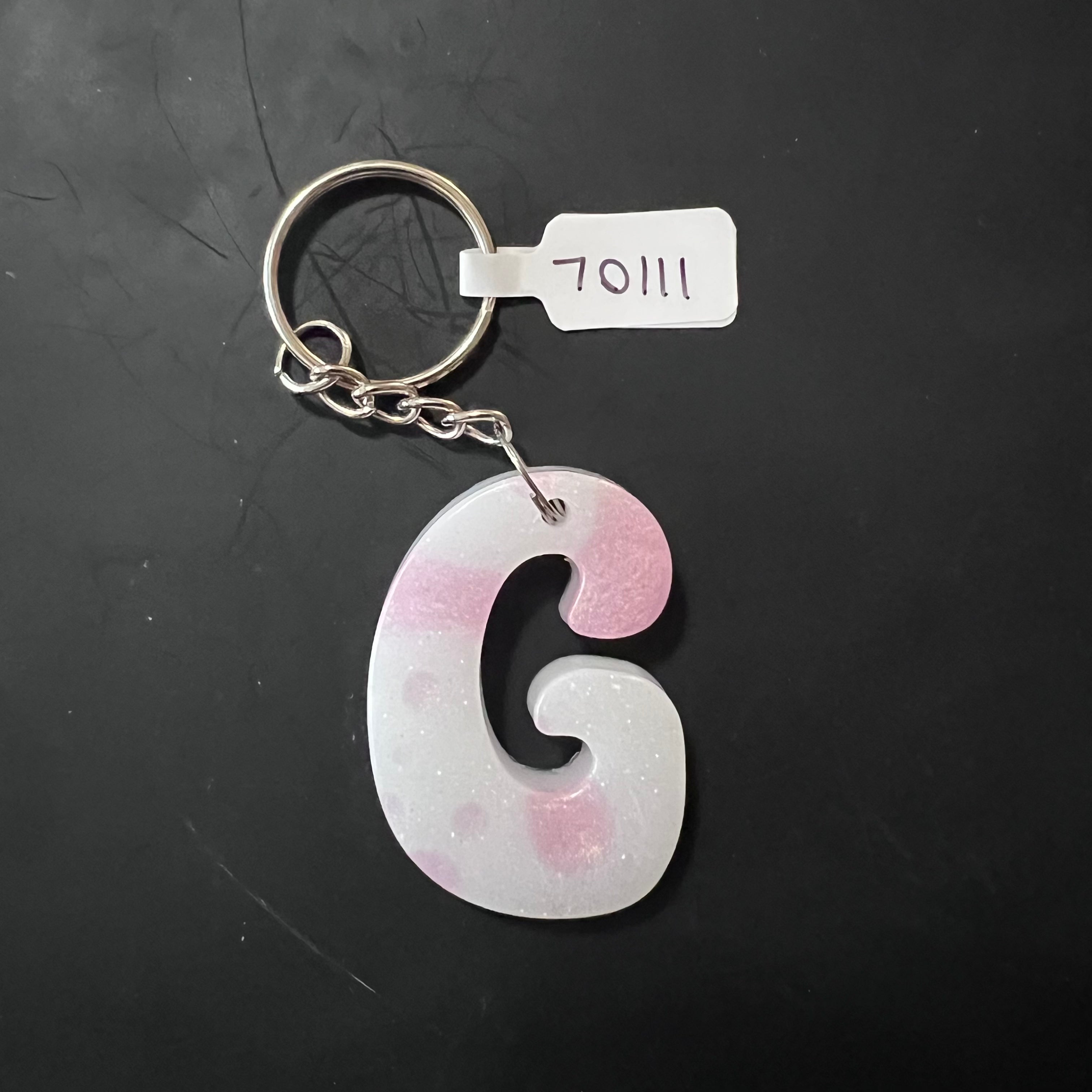 Handmade Resin “G”Initial Keychains