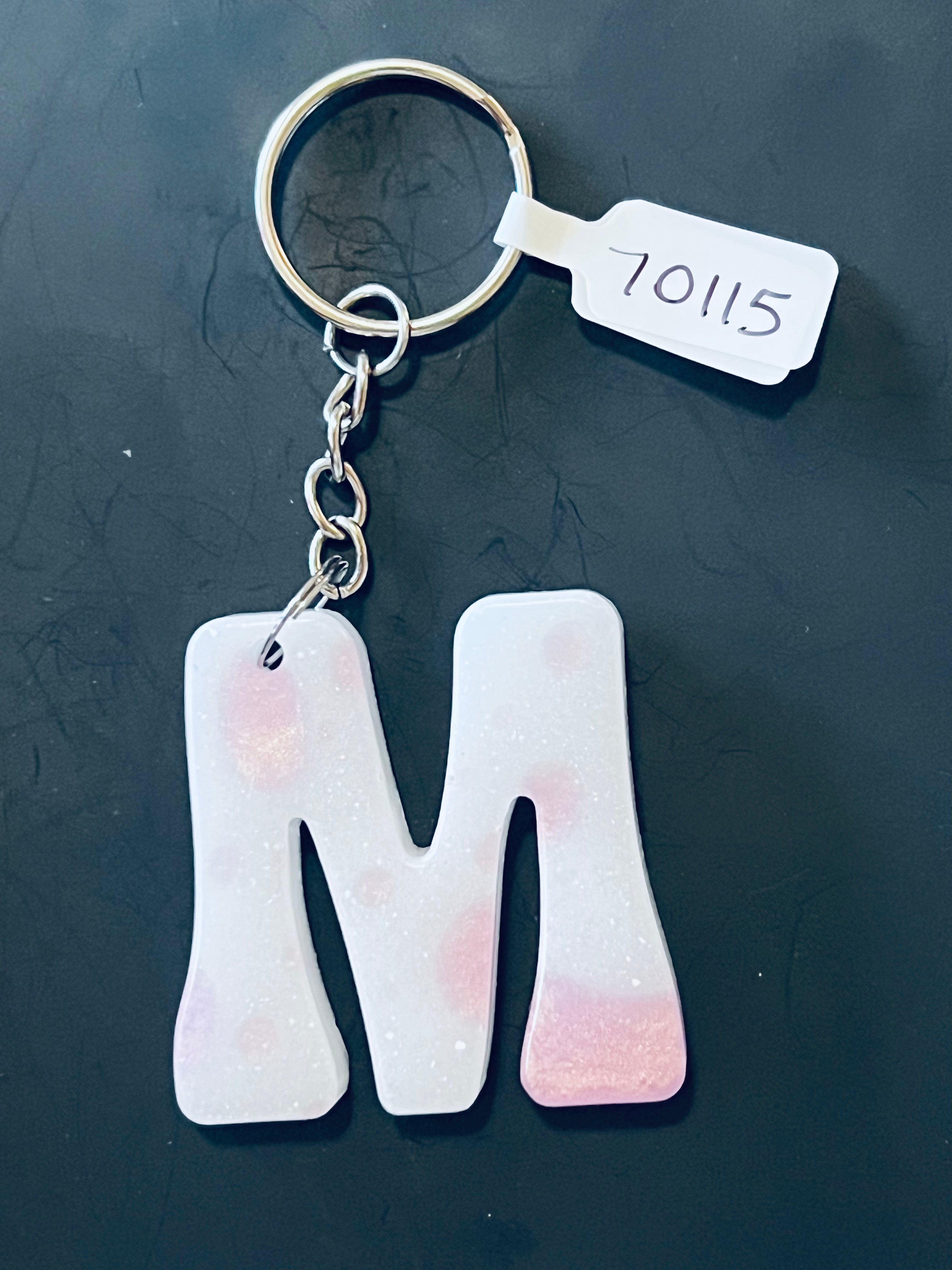 Handmade Resin “M” Initial Keychains