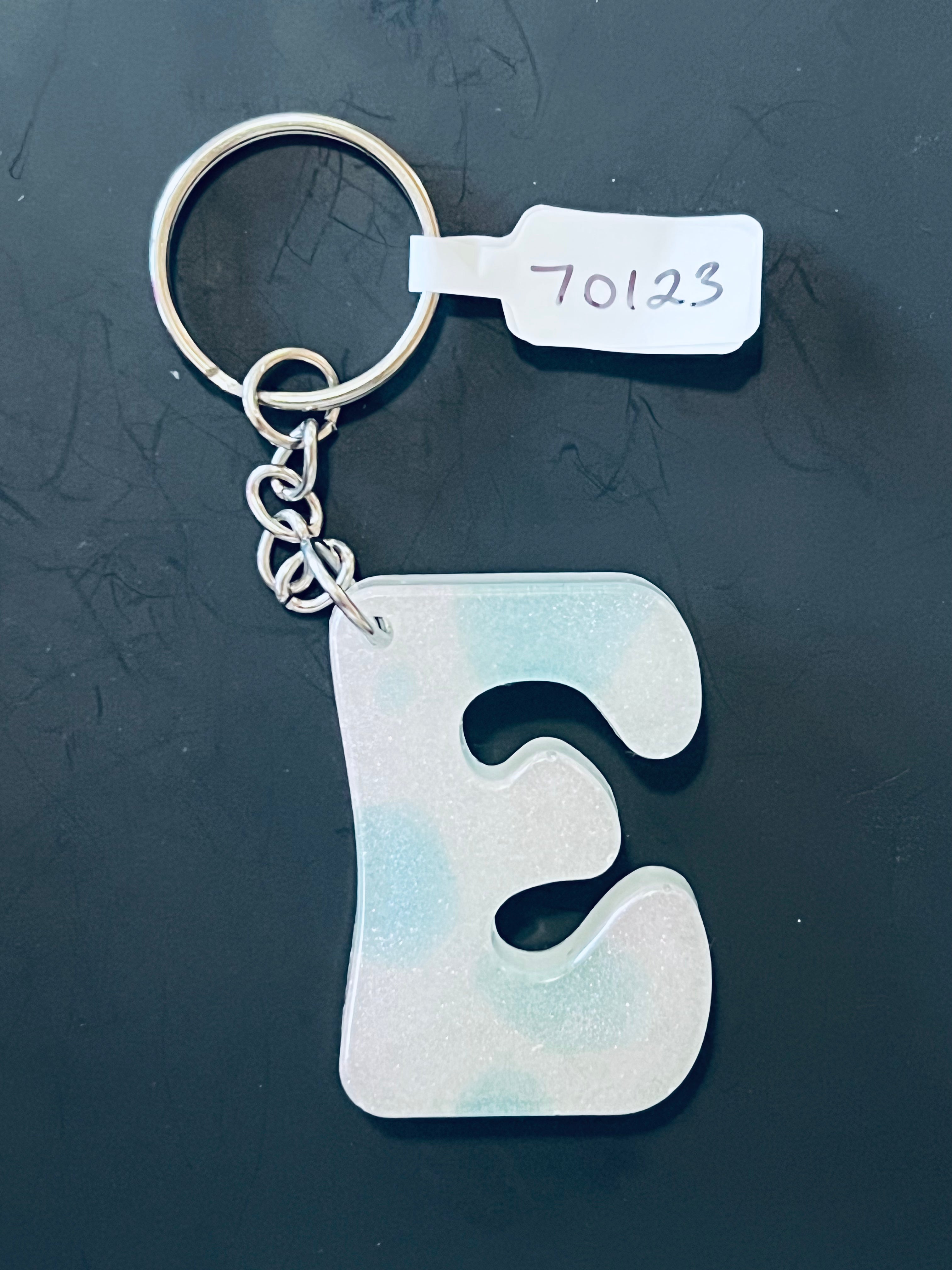 Handmade Resin “E” Initial Keychains
