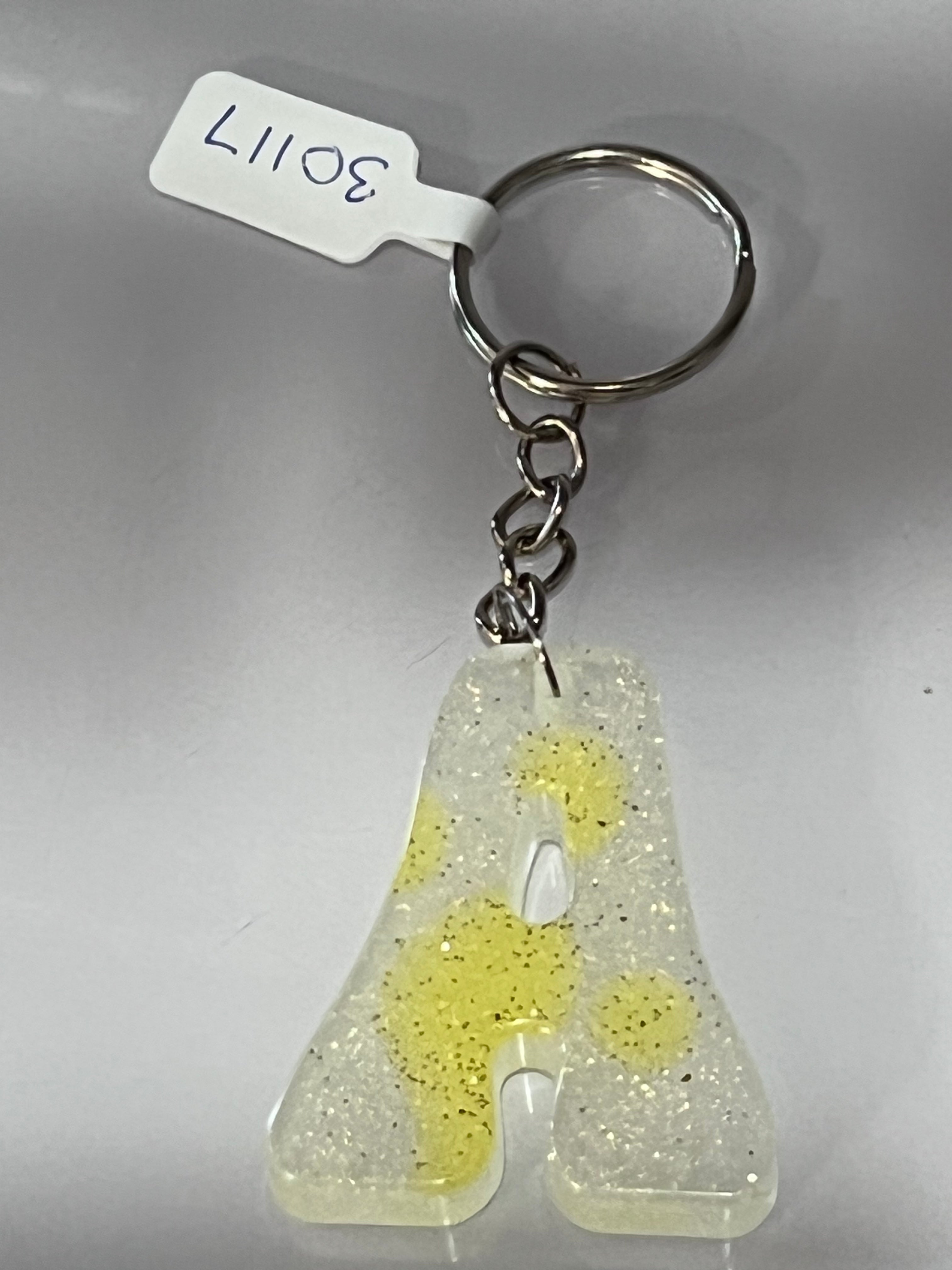 Handmade Resin “A” Initial Keychains