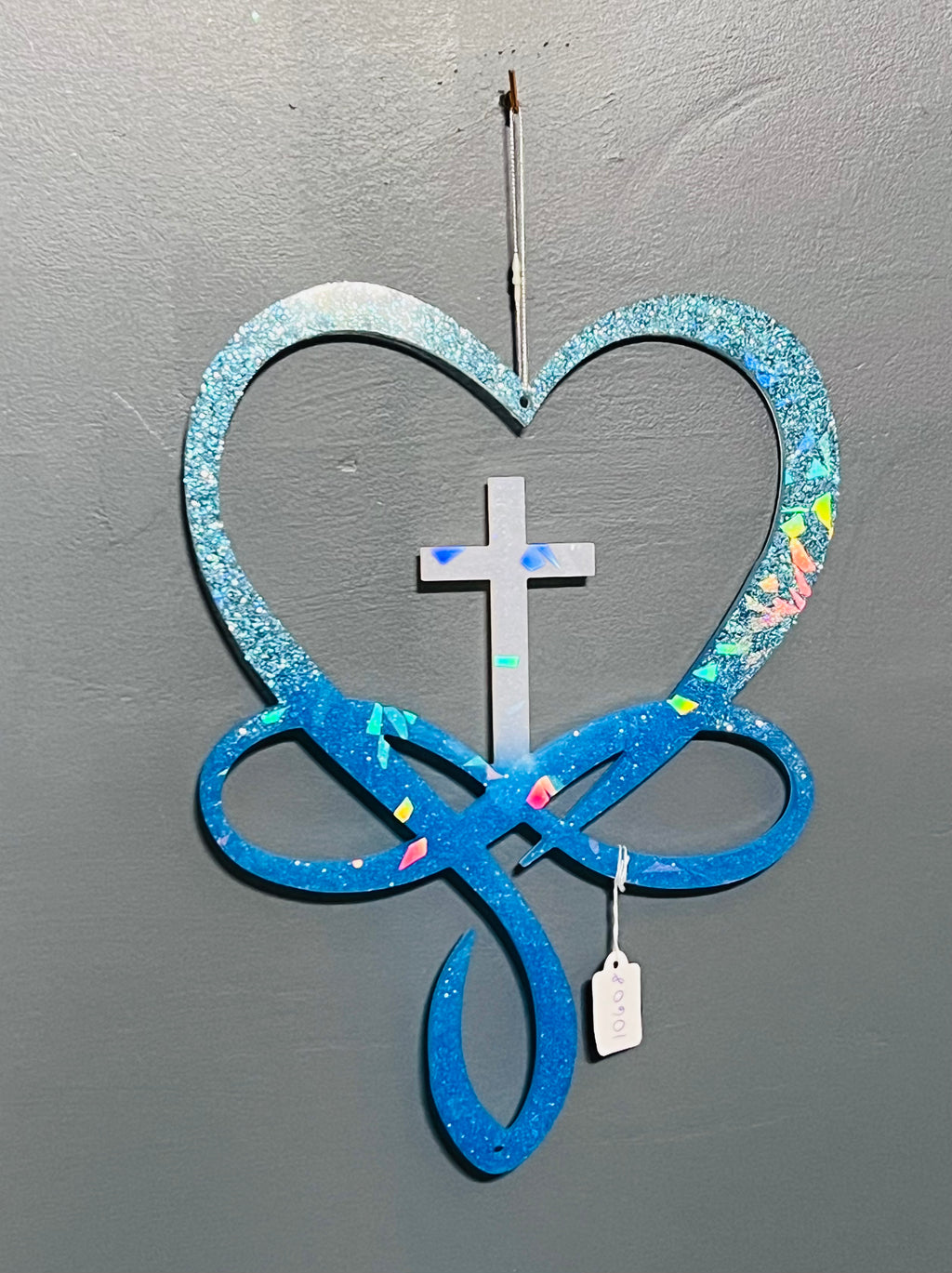 Handmade Infinity Heart Cross Wall Decor