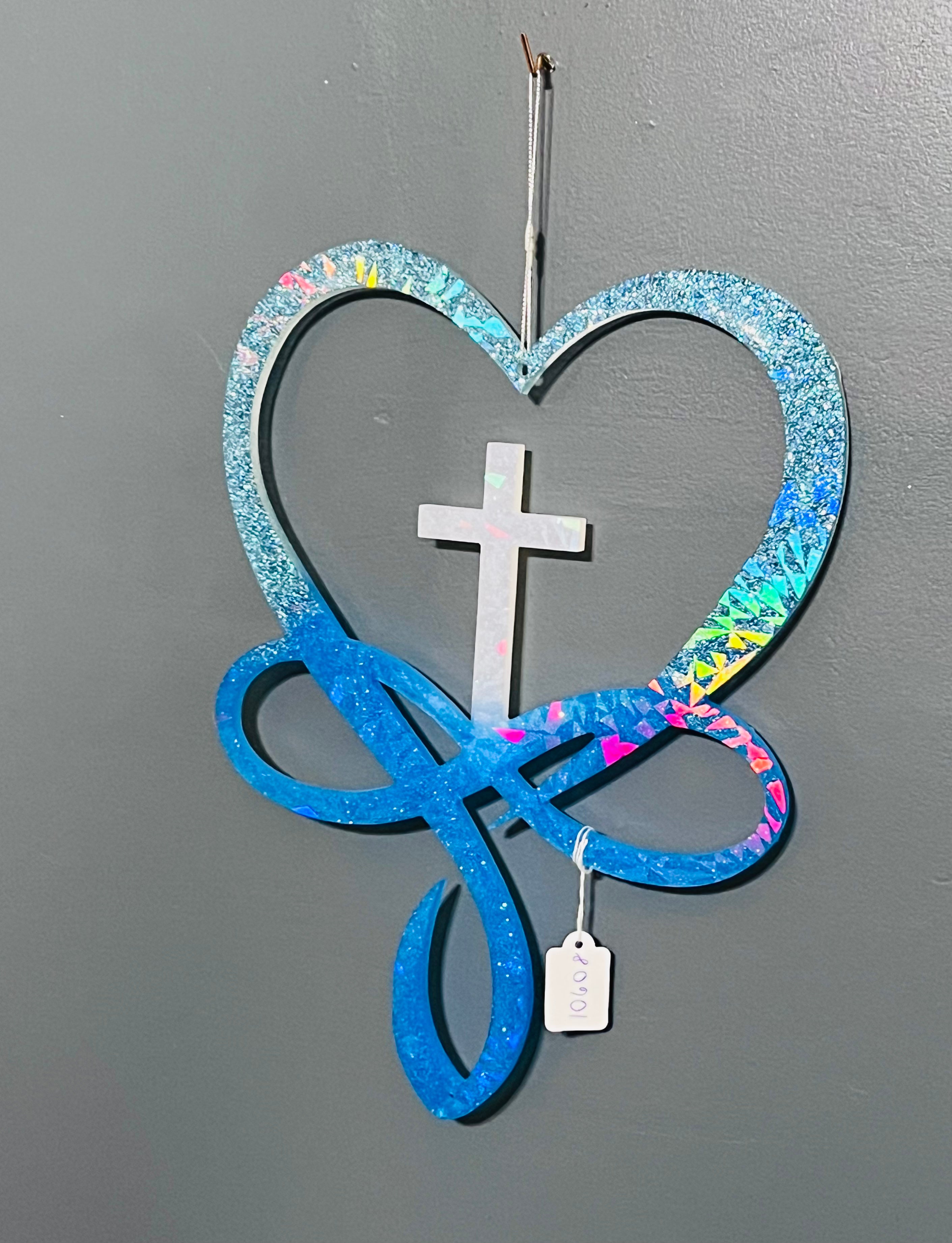 Handmade Infinity Heart Cross Wall Decor