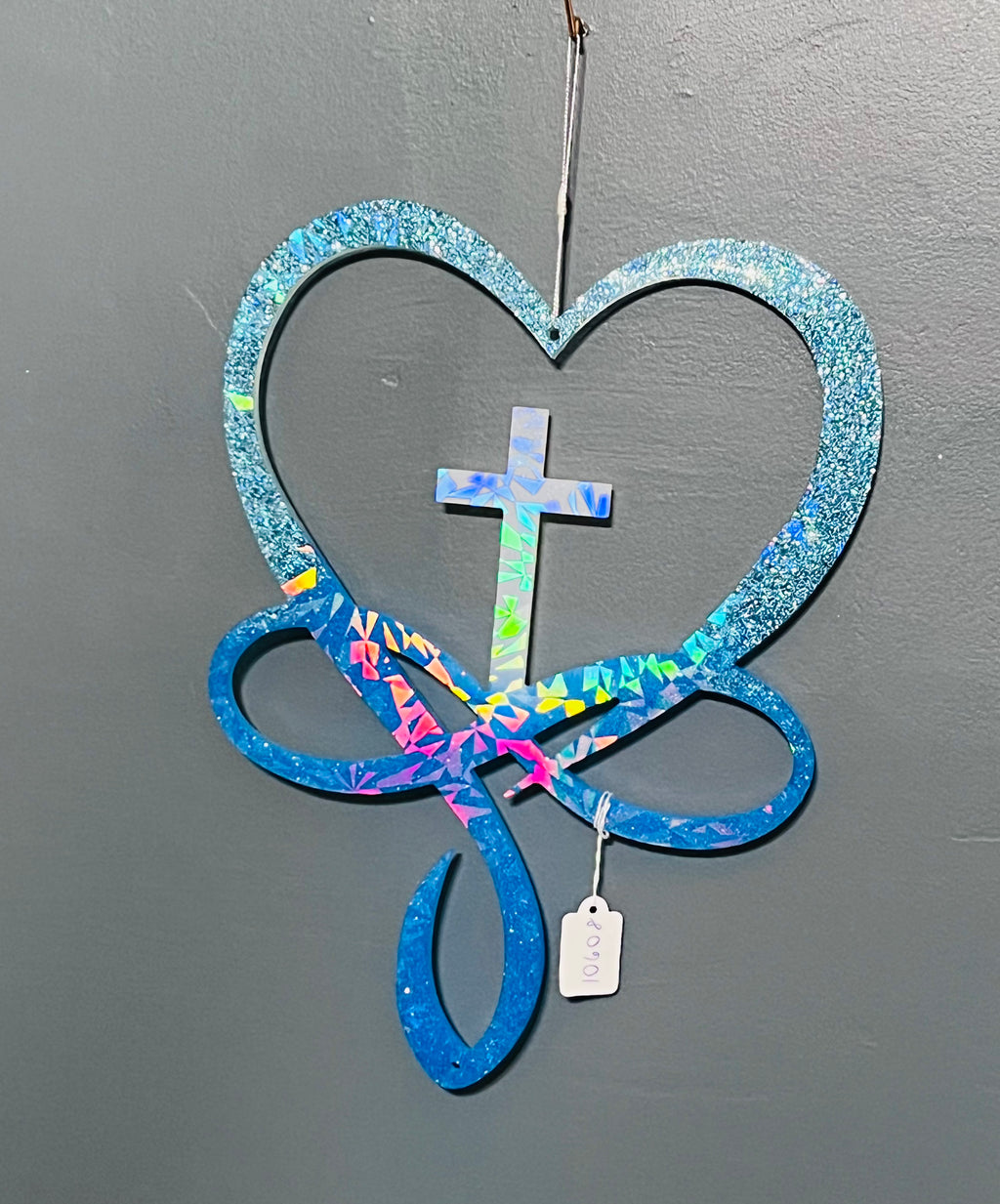 Handmade Infinity Heart Cross Wall Decor
