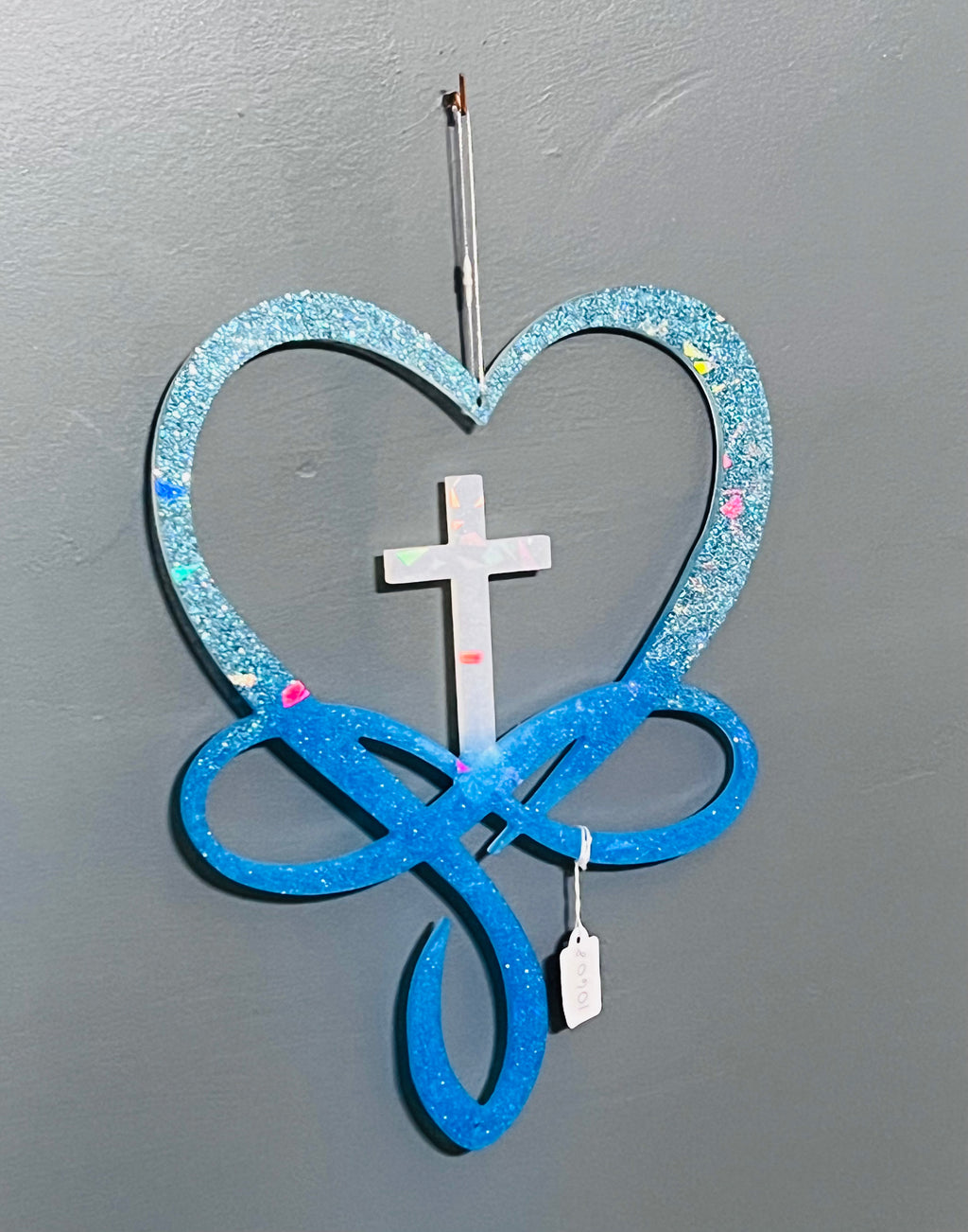 Handmade Infinity Heart Cross Wall Decor