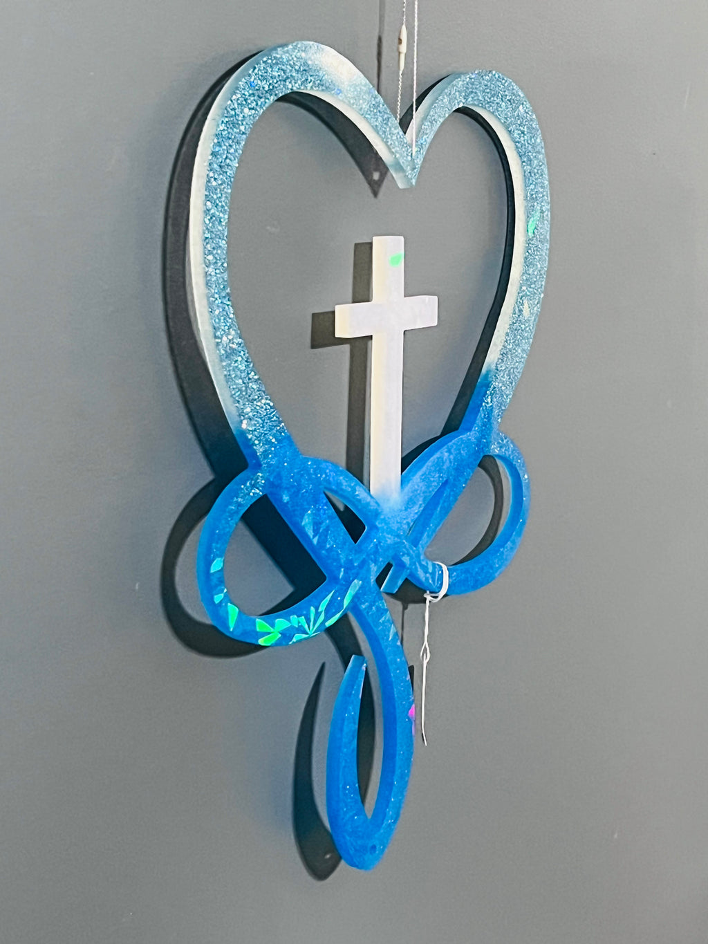 Handmade Infinity Heart Cross Wall Decor