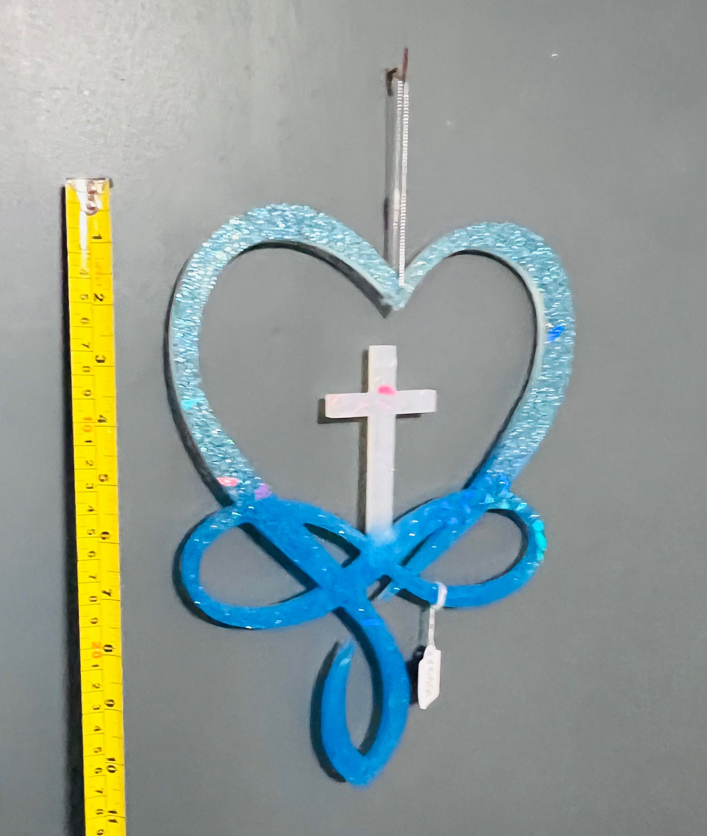 Handmade Infinity Heart Cross Wall Decor