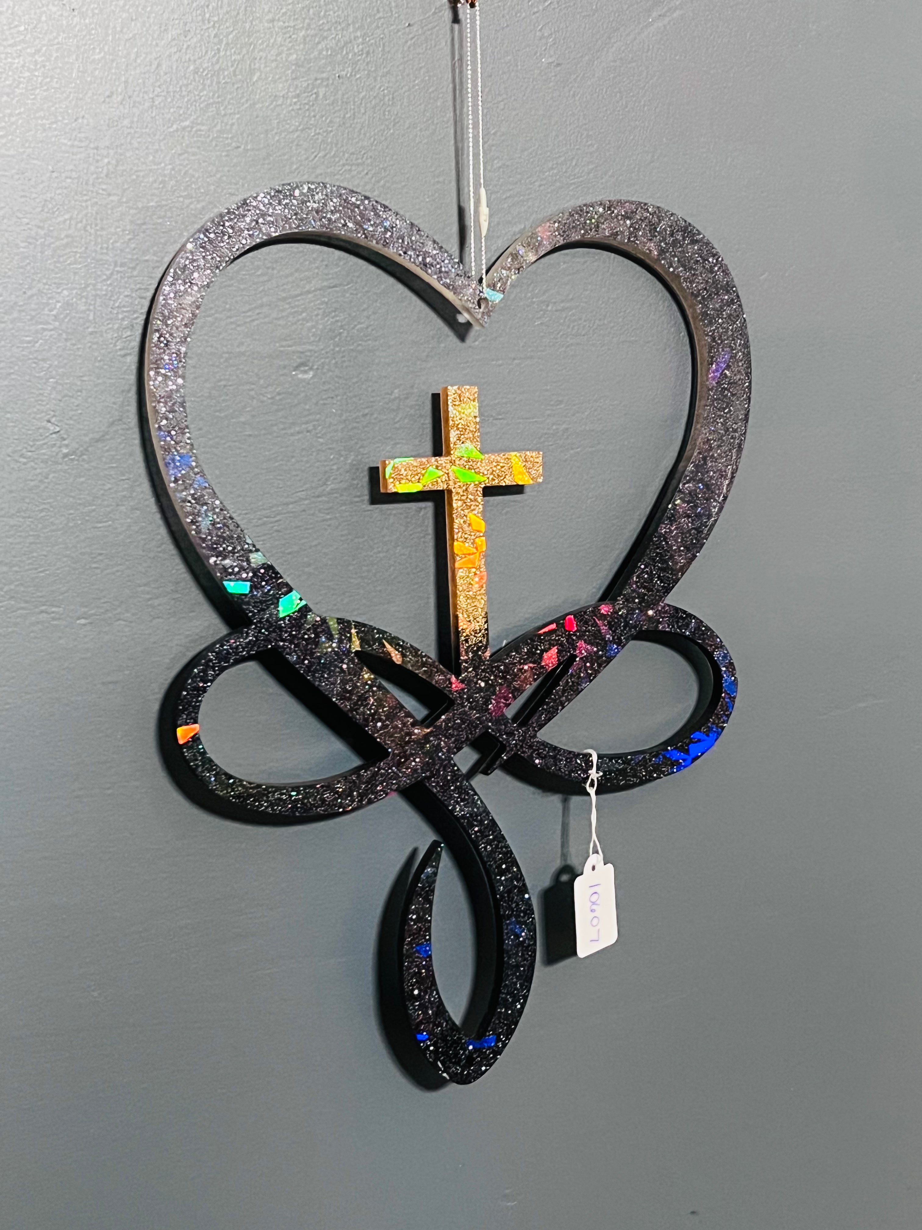 Handmade Infinity Heart Cross Wall Decor