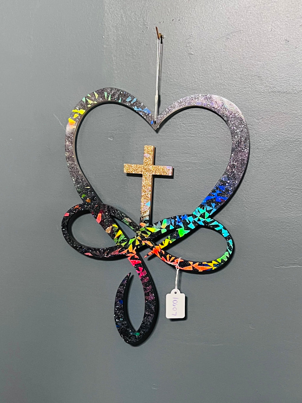 Handmade Infinity Heart Cross Wall Decor