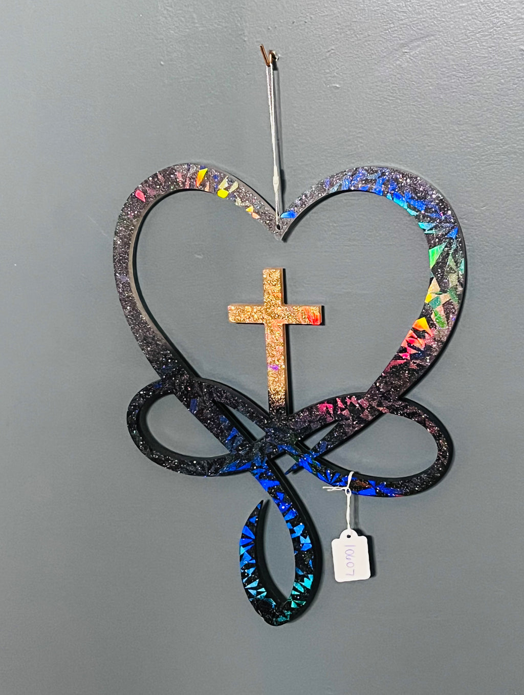Handmade Infinity Heart Cross Wall Decor