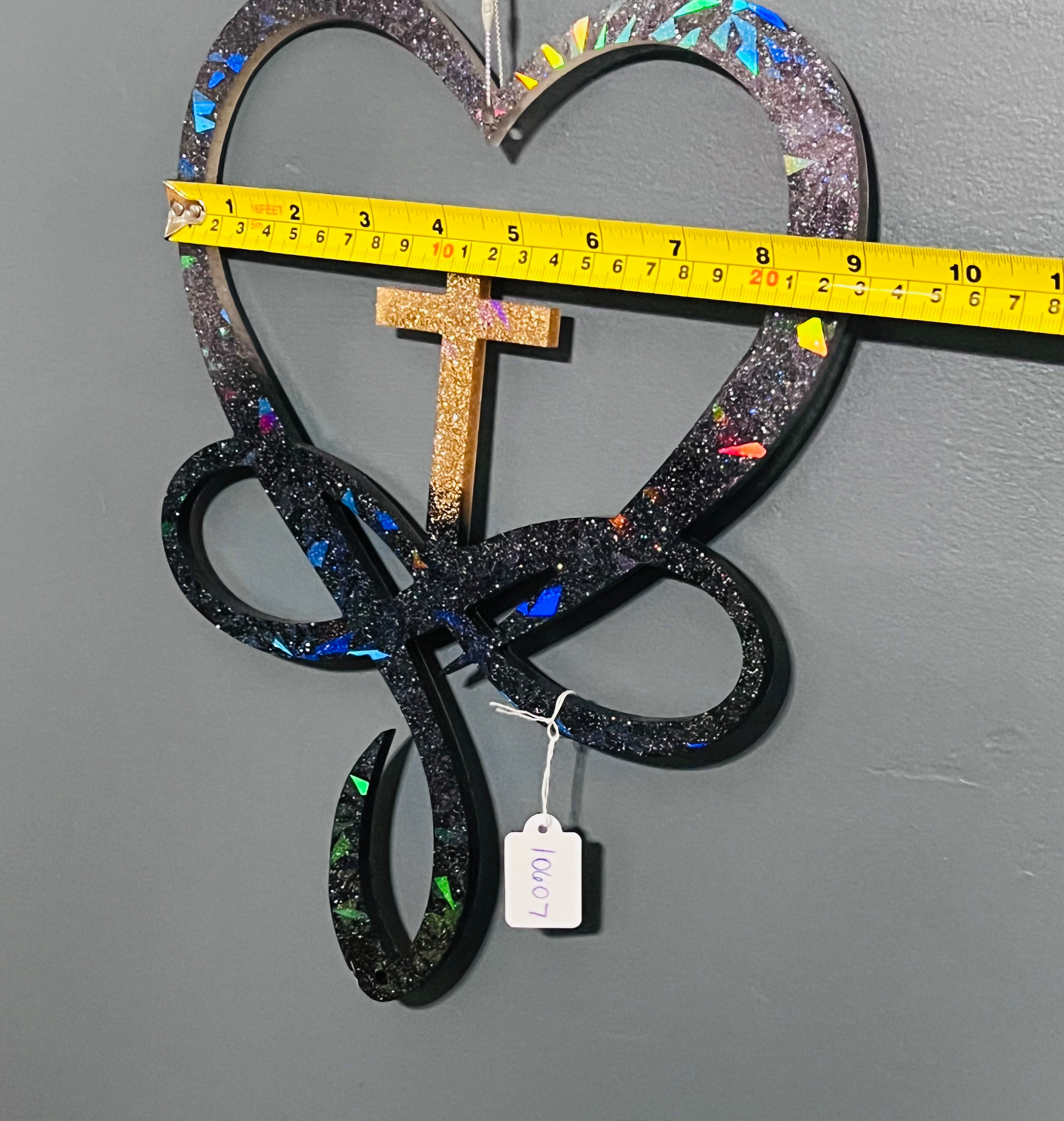 Handmade Infinity Heart Cross Wall Decor