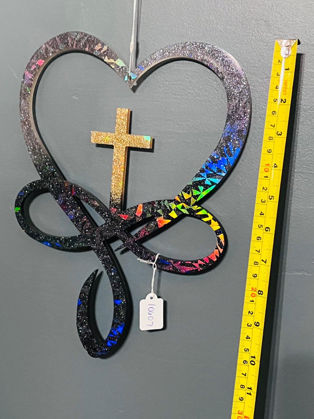 Handmade Infinity Heart Cross Wall Decor