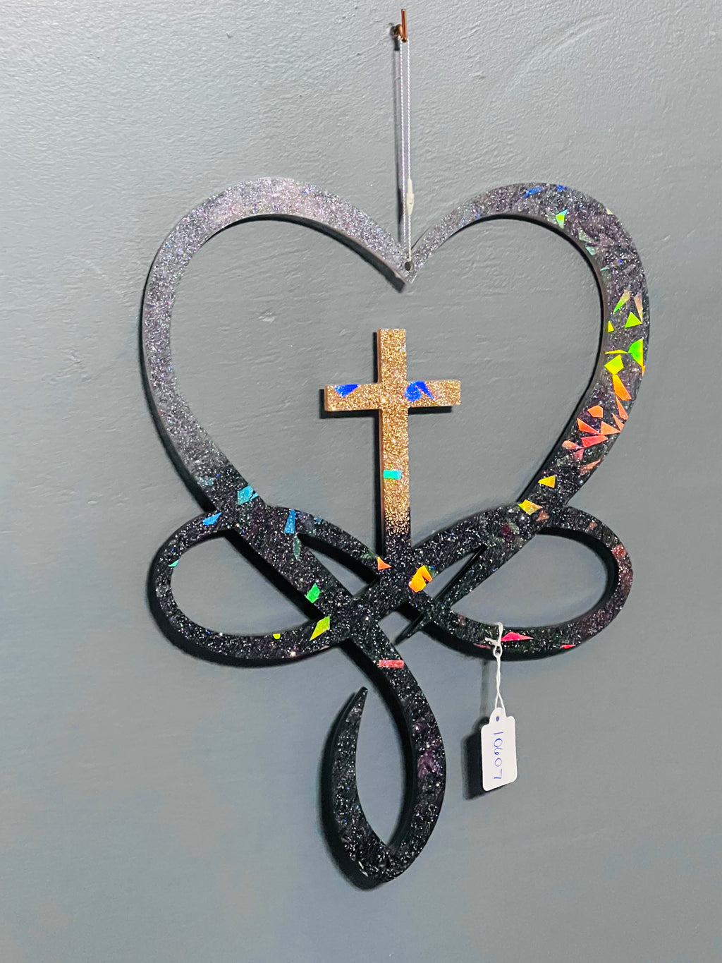 Handmade Infinity Heart Cross Wall Decor