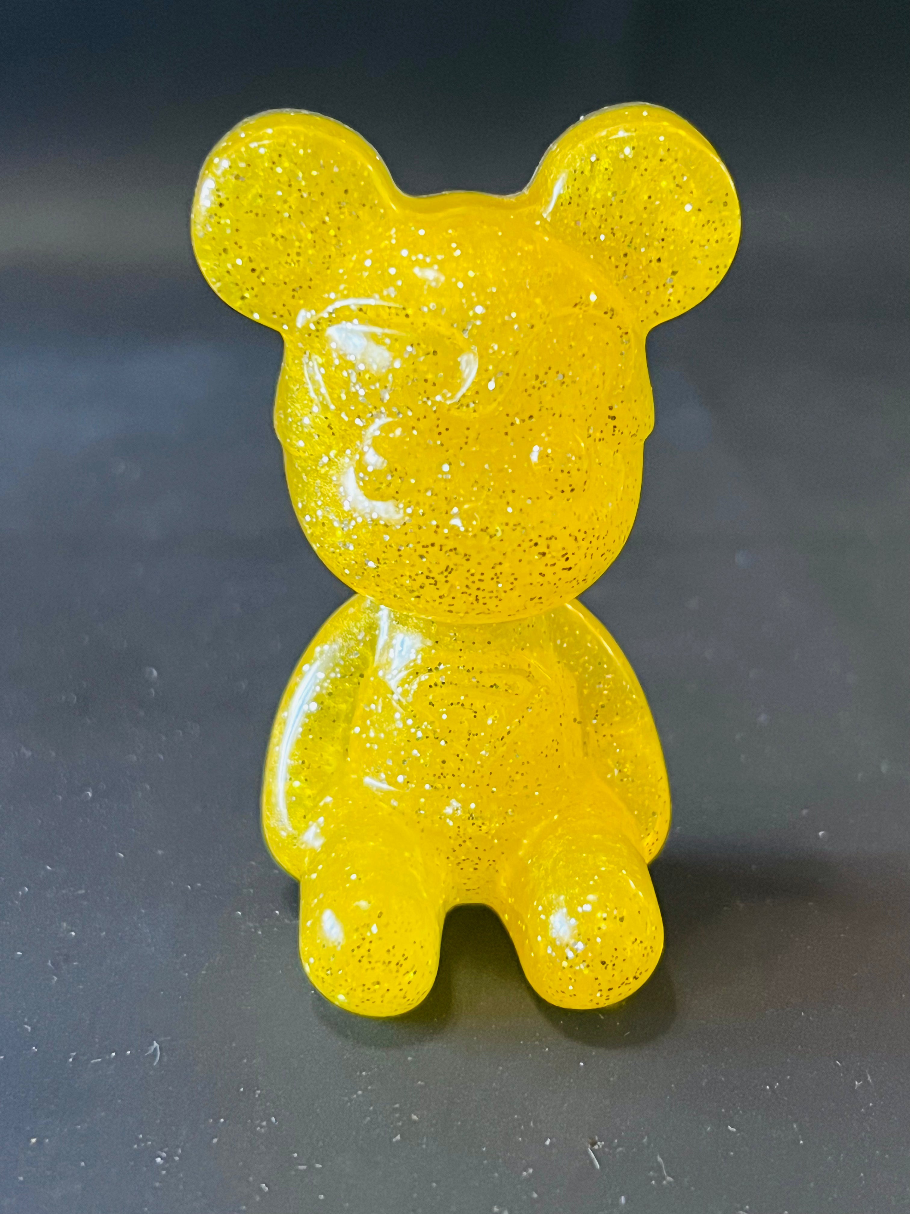 Resin Bear - Yellow Glitter