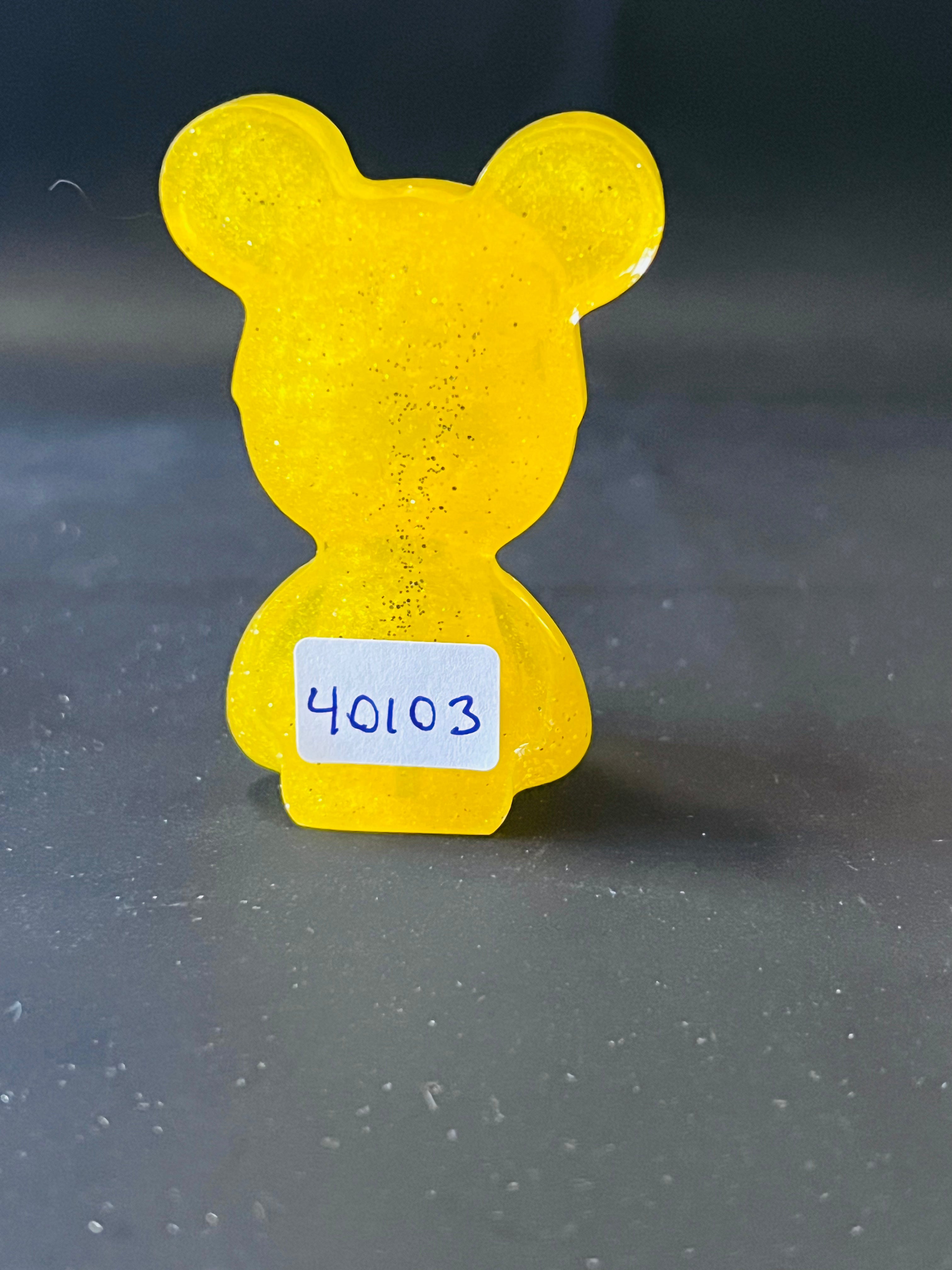 Resin Bear - Yellow Glitter