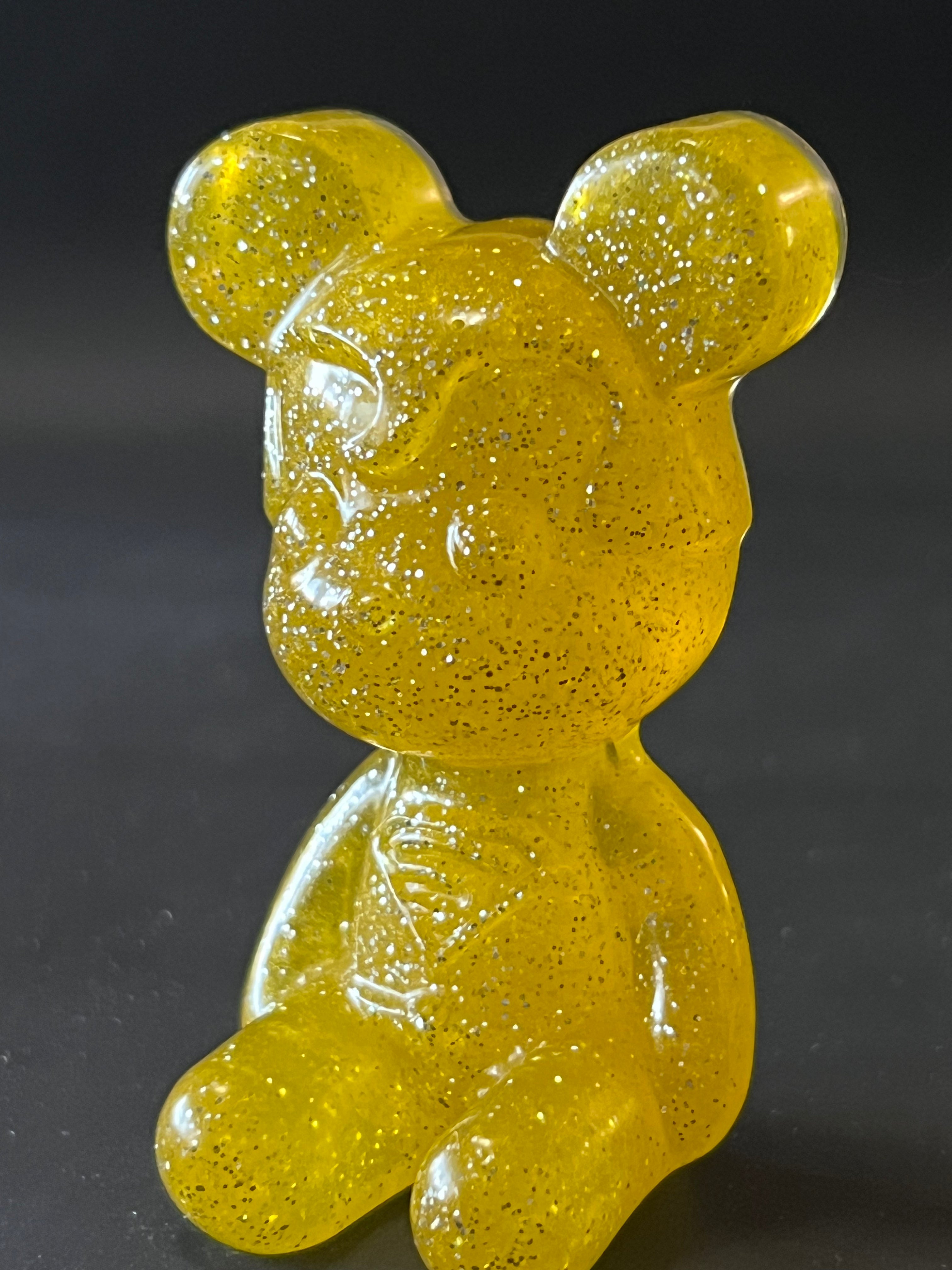 Resin Bear - Yellow Glitter