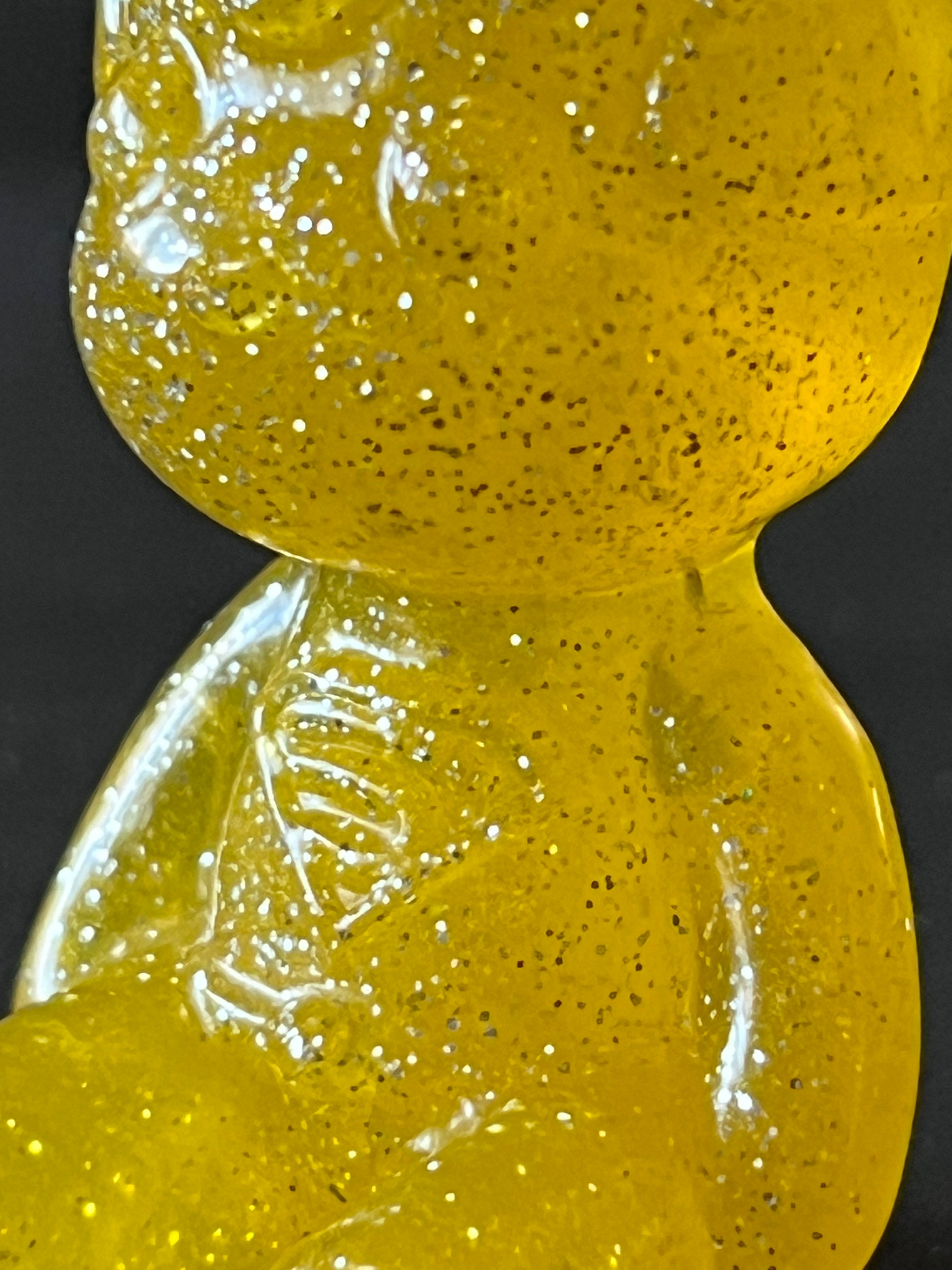 Resin Bear - Yellow Glitter