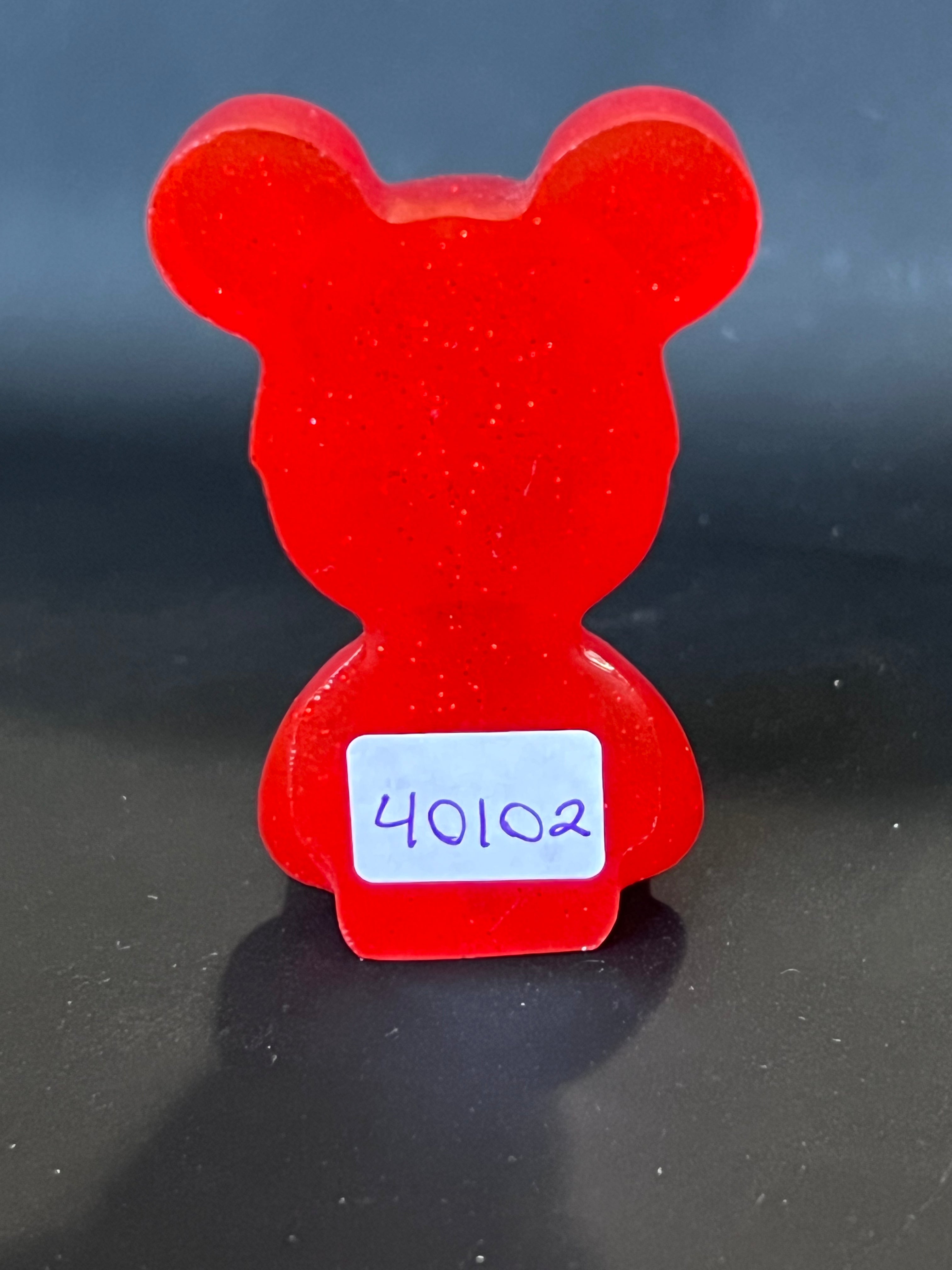 Resin Bear - Red Sparkle
