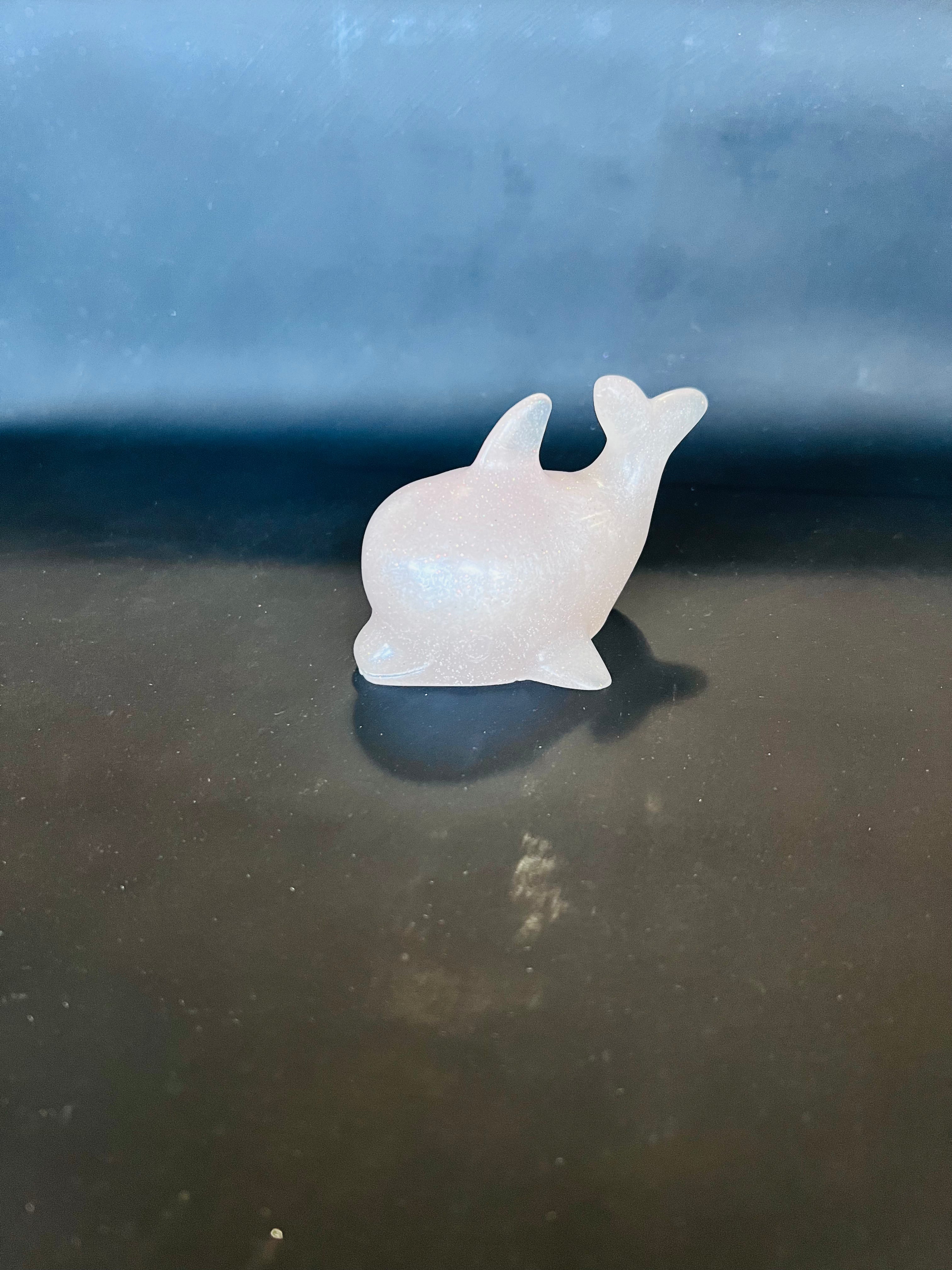 Resin Dolphin - White Sparkle
