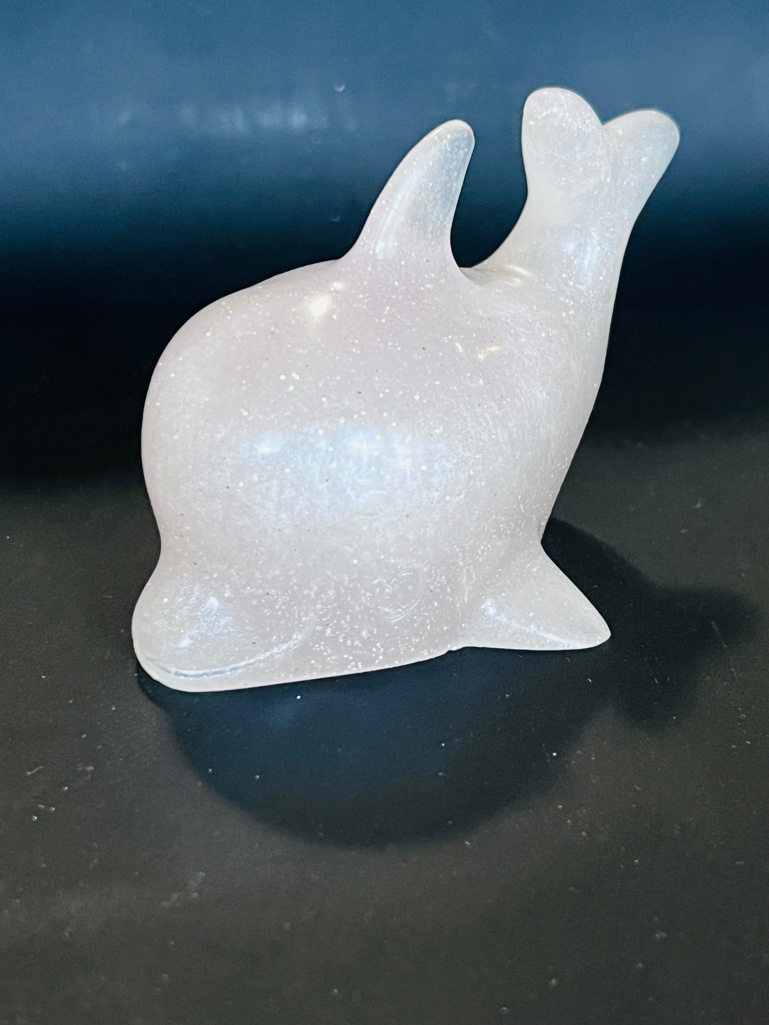 Resin Dolphin - White Sparkle