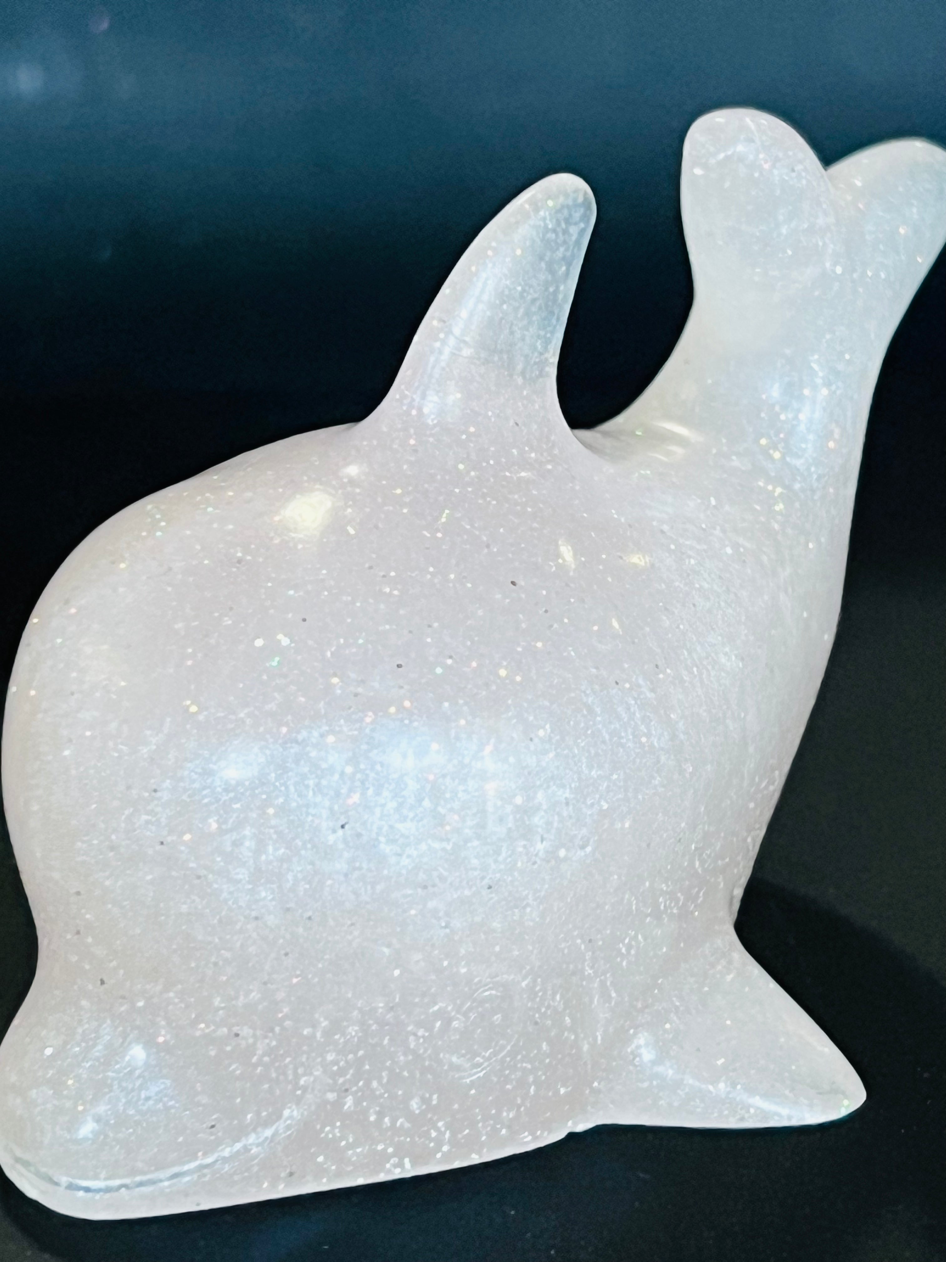 Resin Dolphin - White Sparkle
