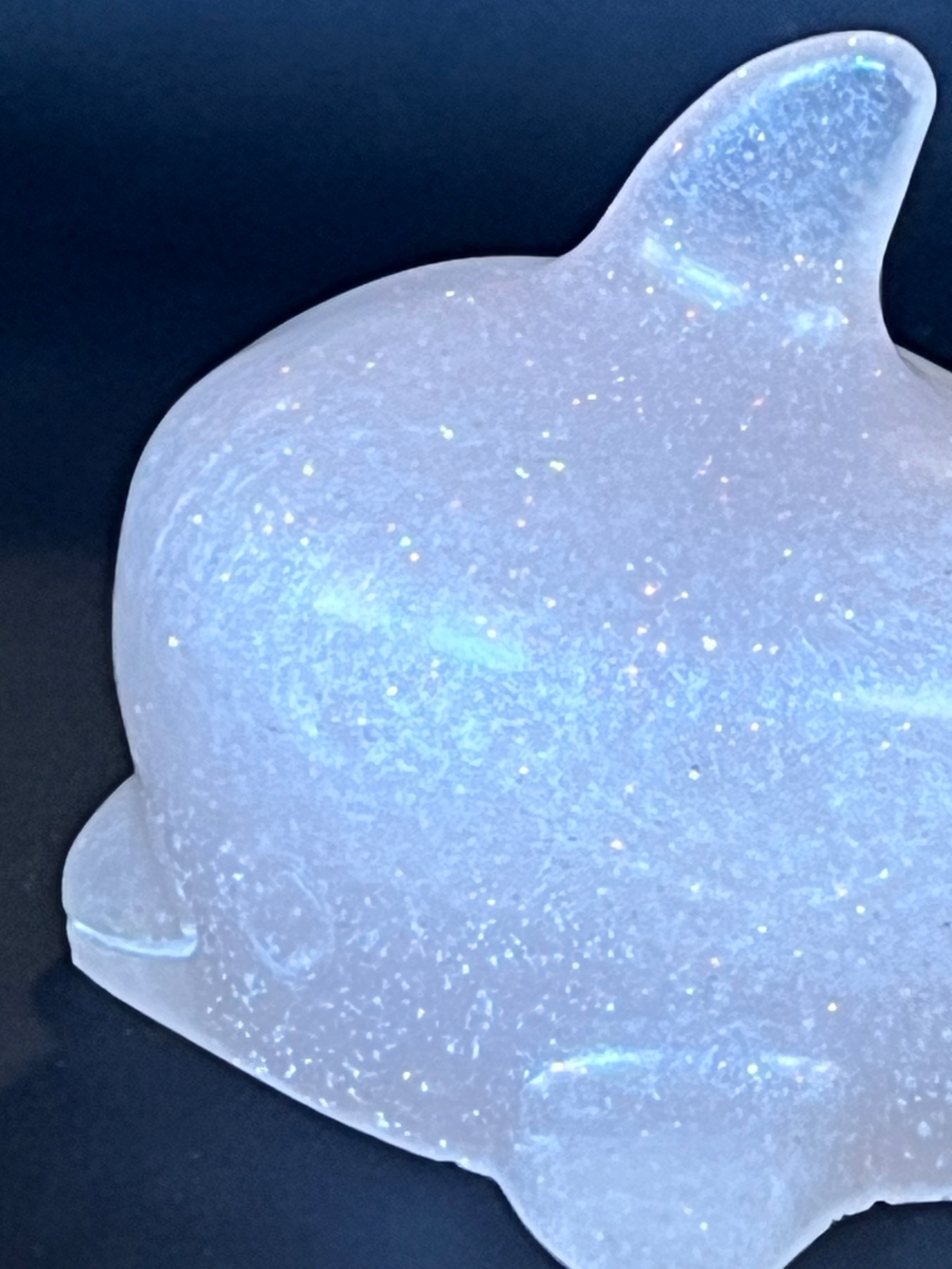 Resin Dolphin - White Sparkle