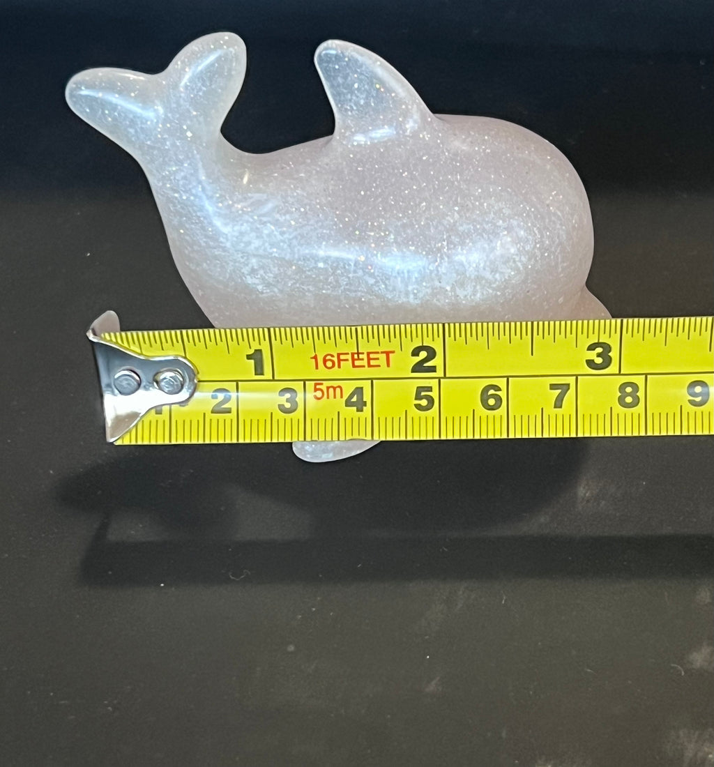 Resin Dolphin - White Sparkle