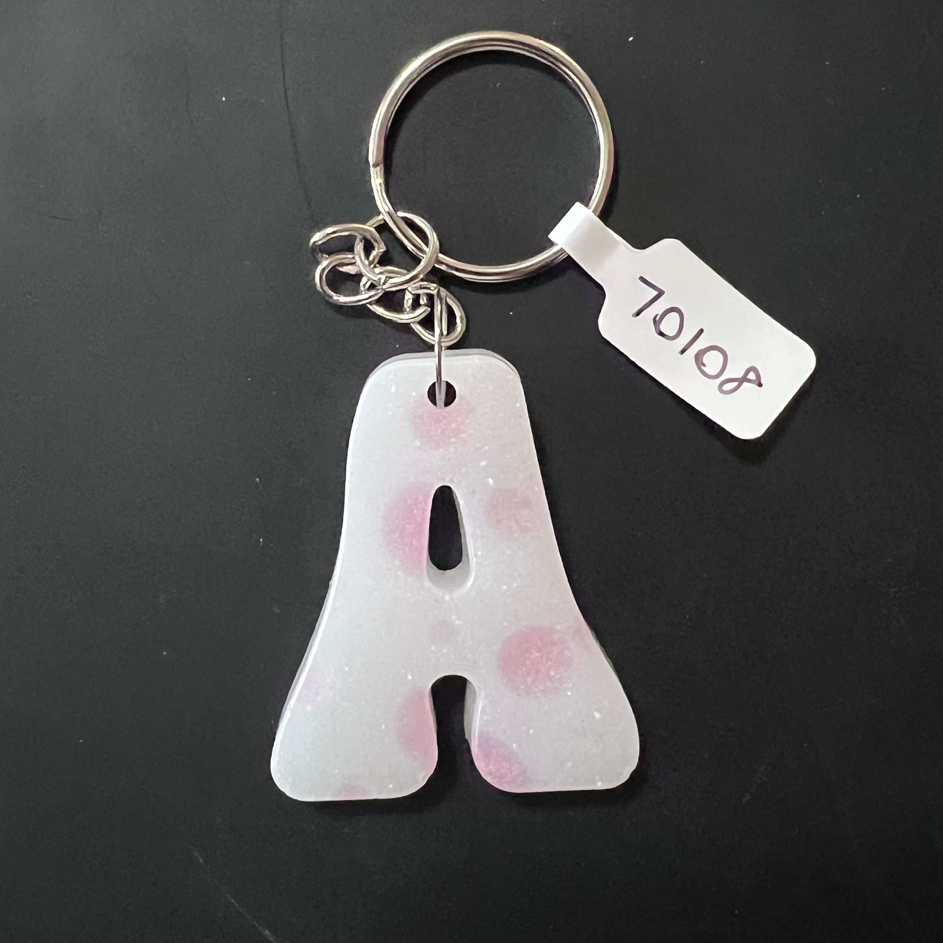 Handmade Resin “A” Initial Keychains