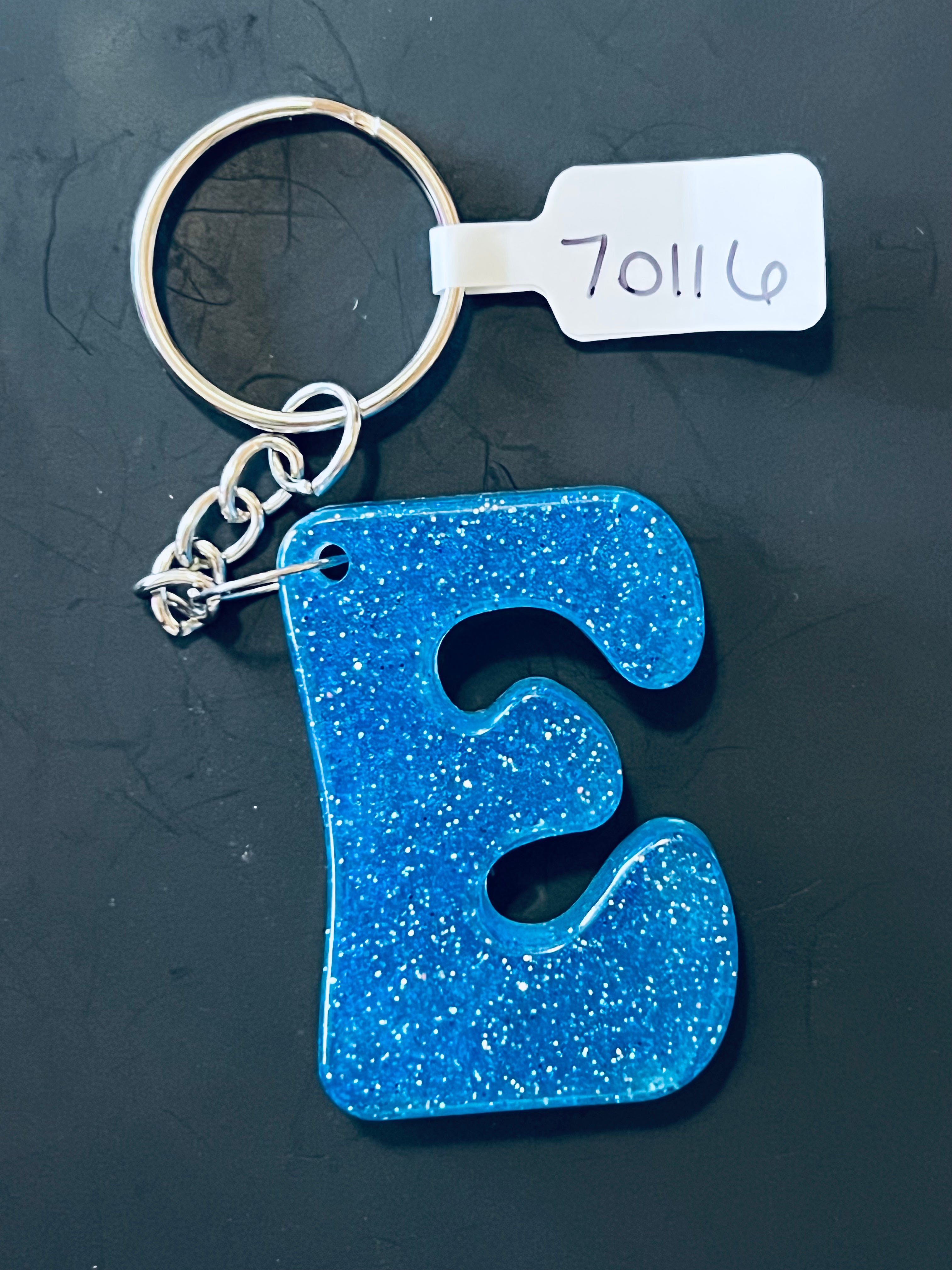 Handmade Resin “E” Initial Keychains