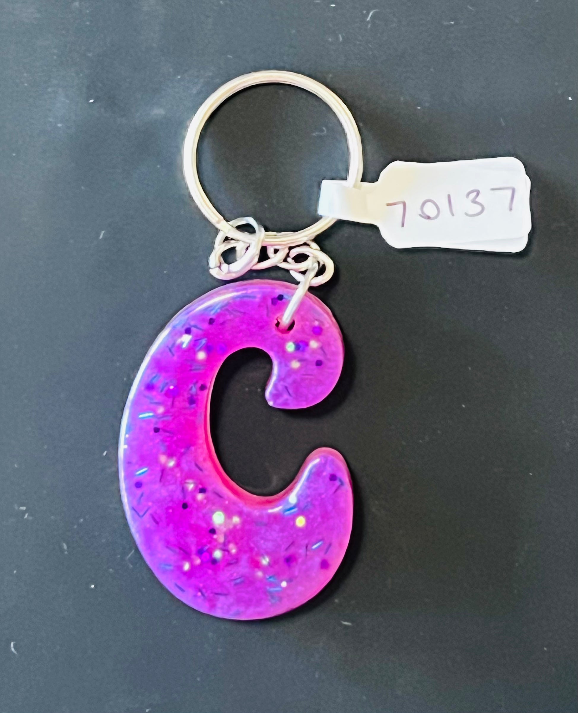 Handmade Resin “C” Initial Keychains