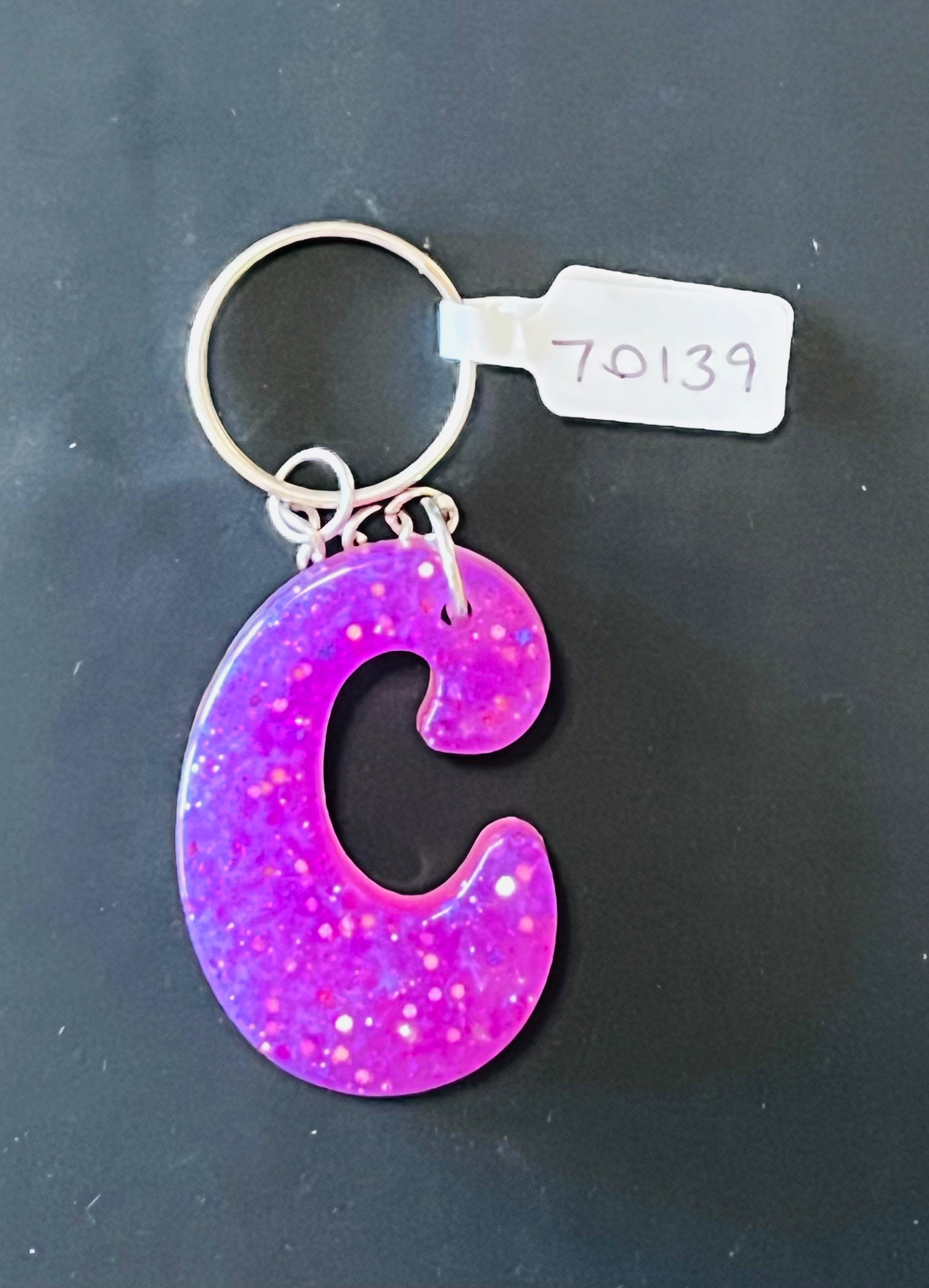 Handmade Resin “C” Initial Keychains