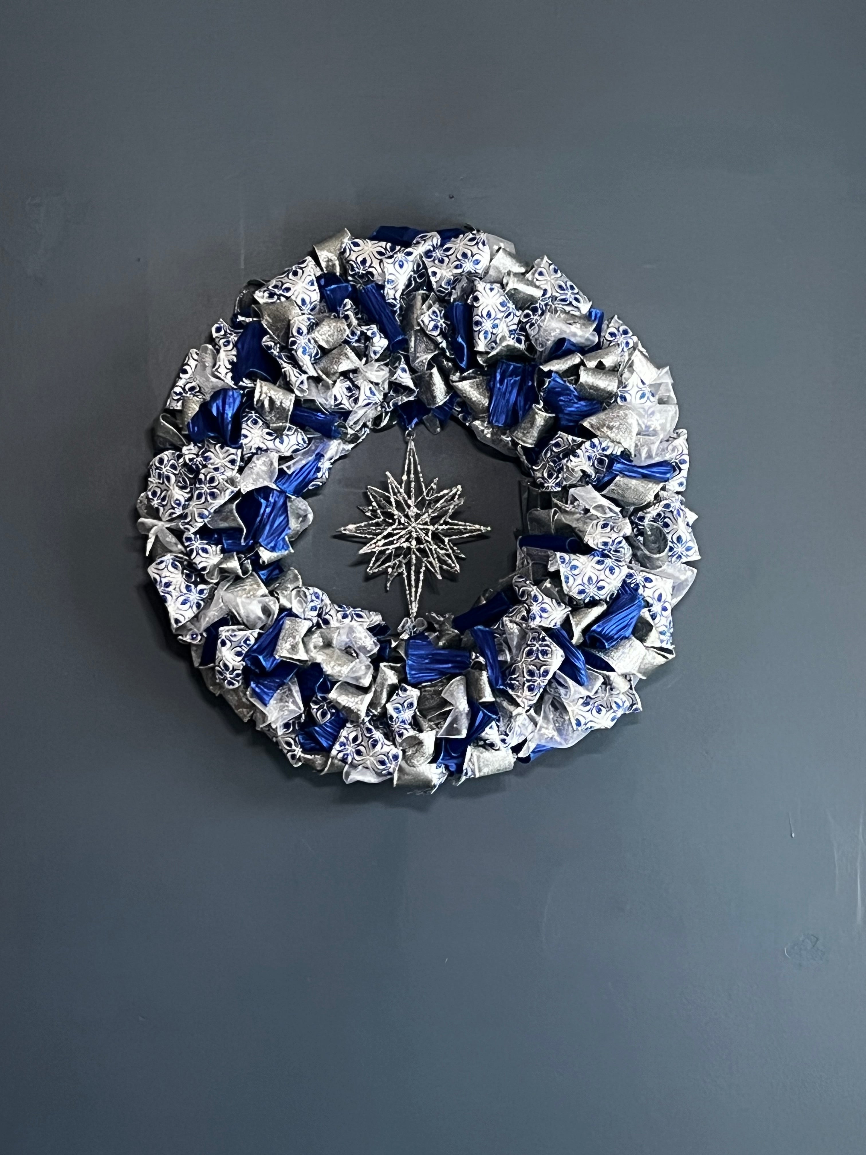 Wreath - Blue & Silver Sparkle