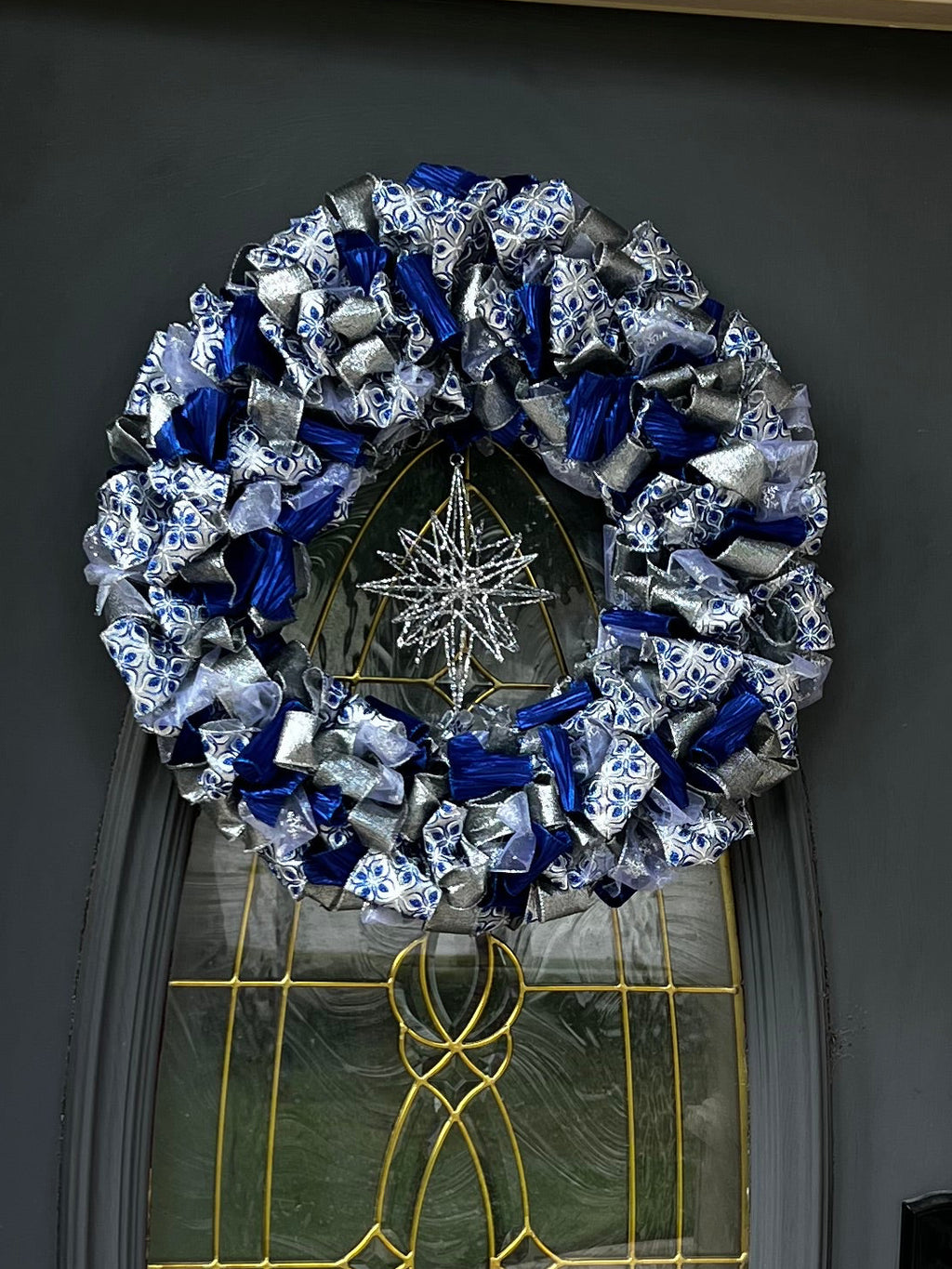 Wreath - Blue & Silver Sparkle