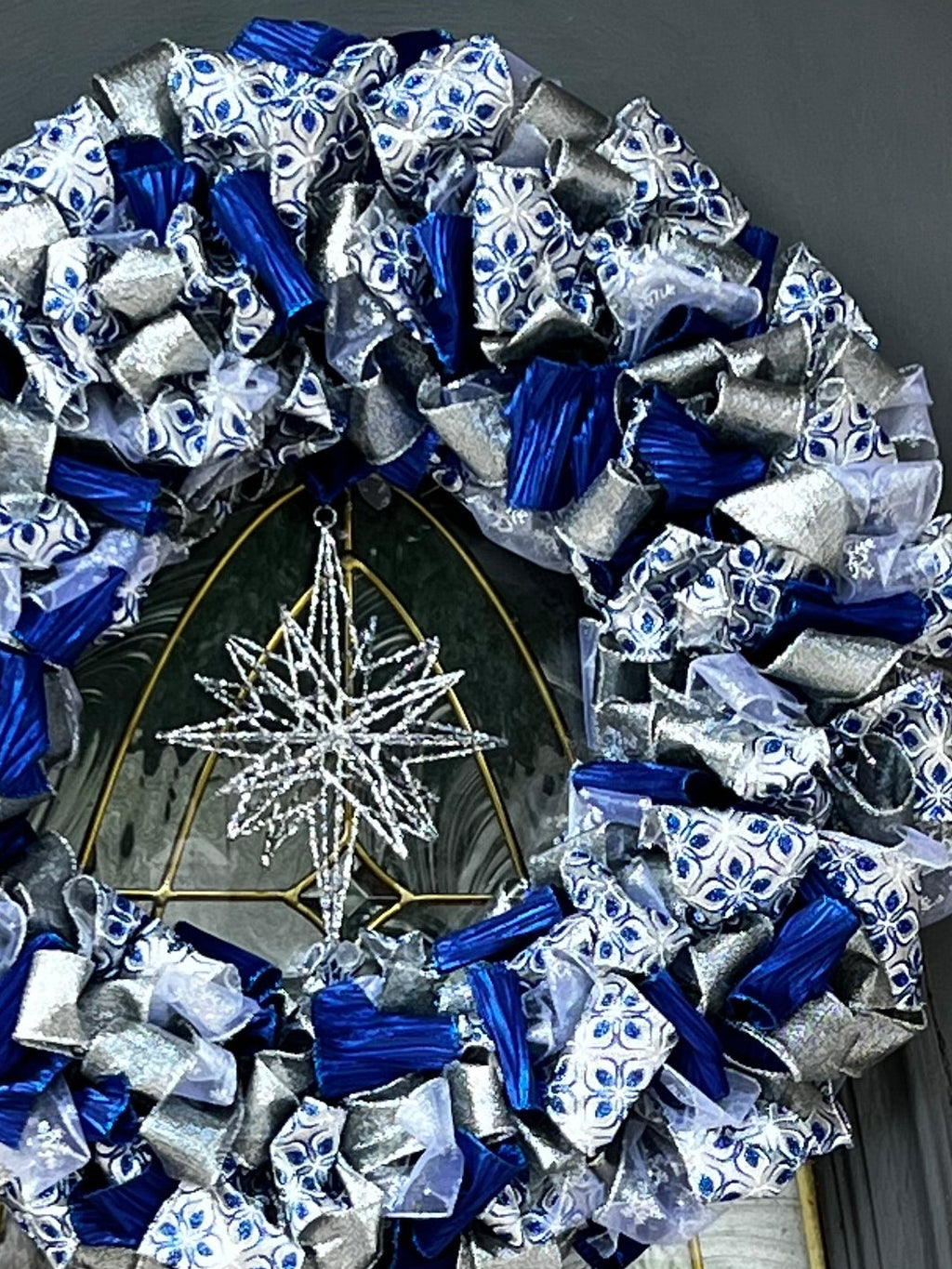 Wreath - Blue & Silver Sparkle