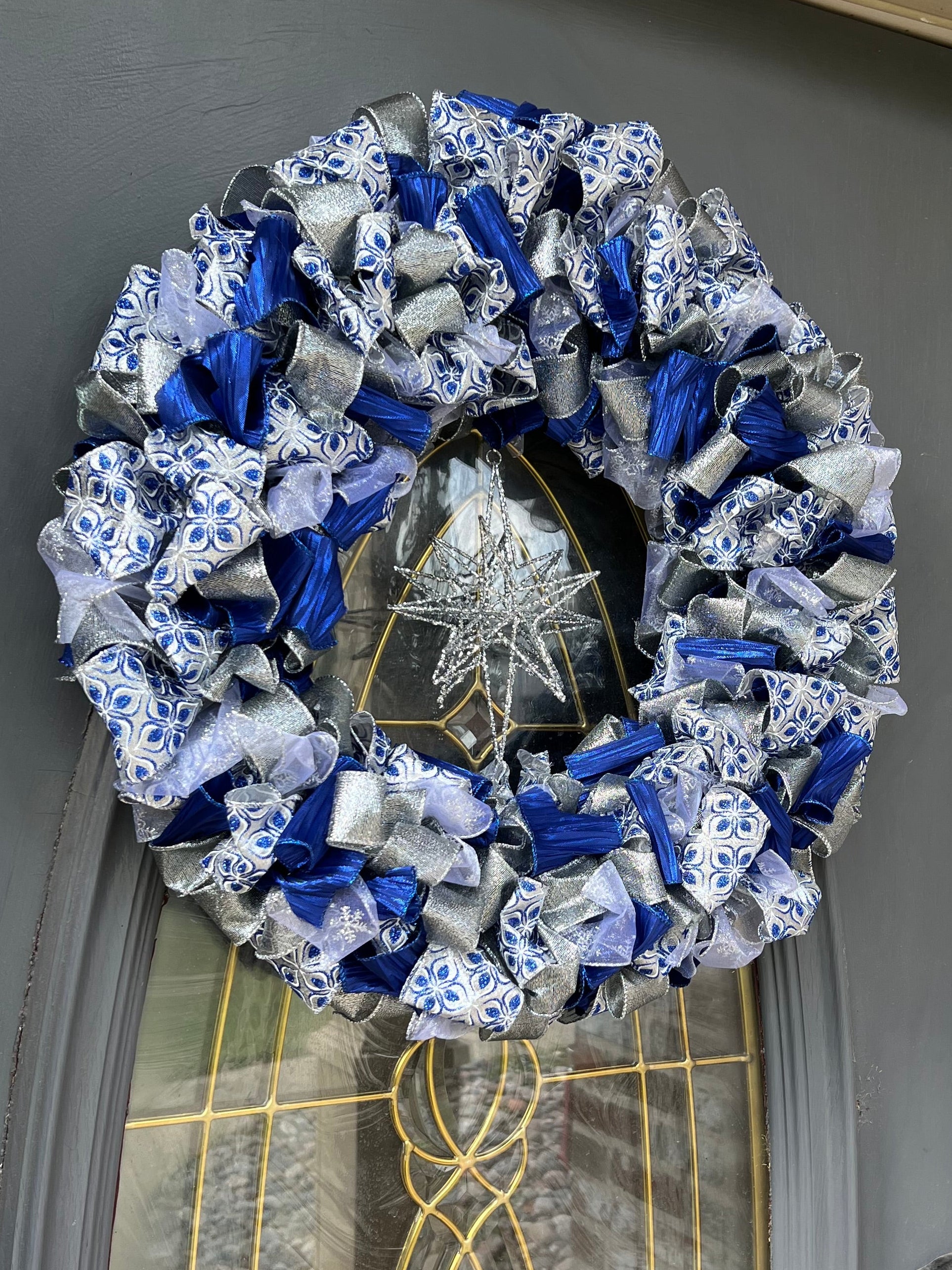 Wreath - Blue & Silver Sparkle