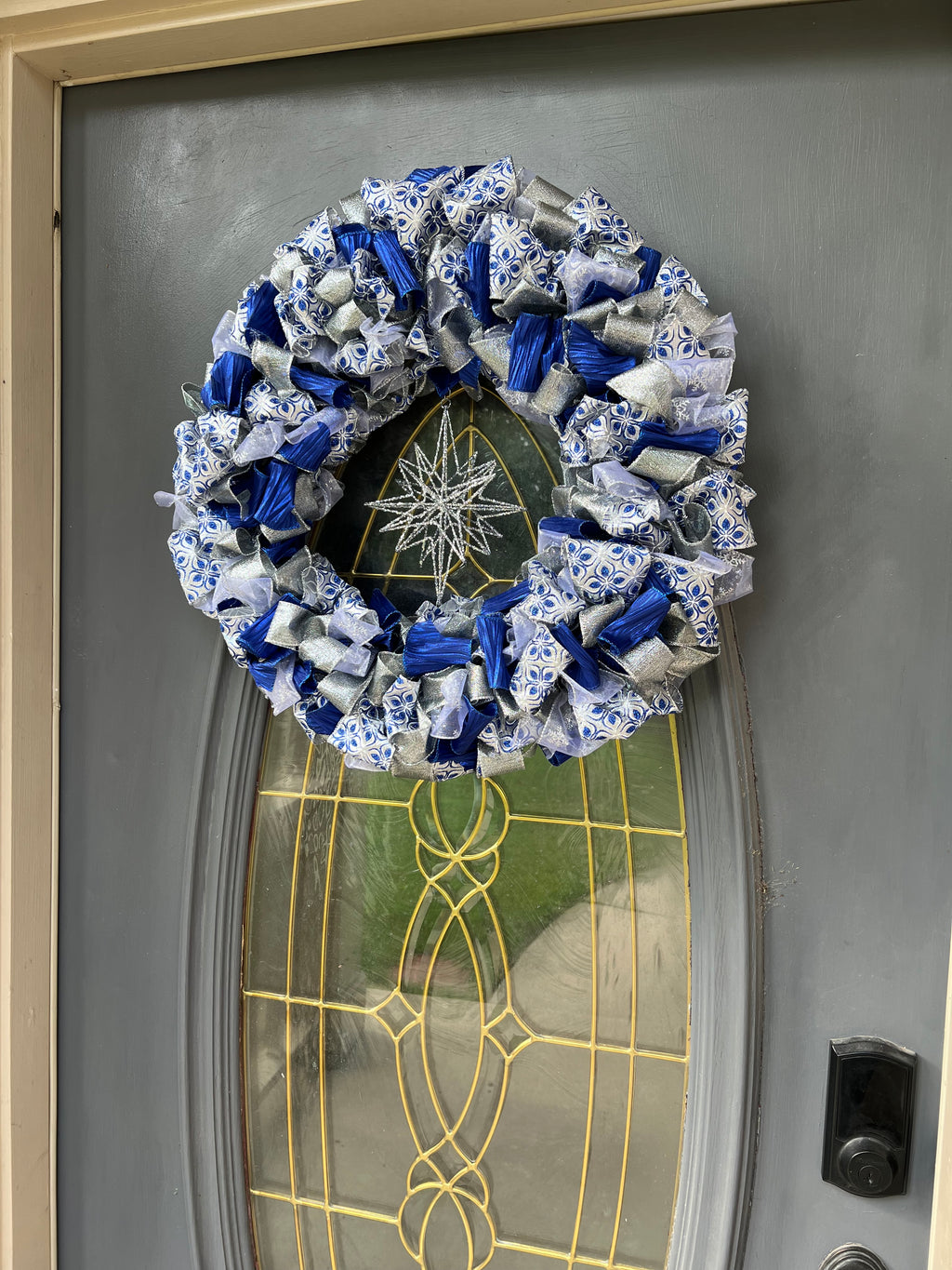 Wreath - Blue & Silver Sparkle