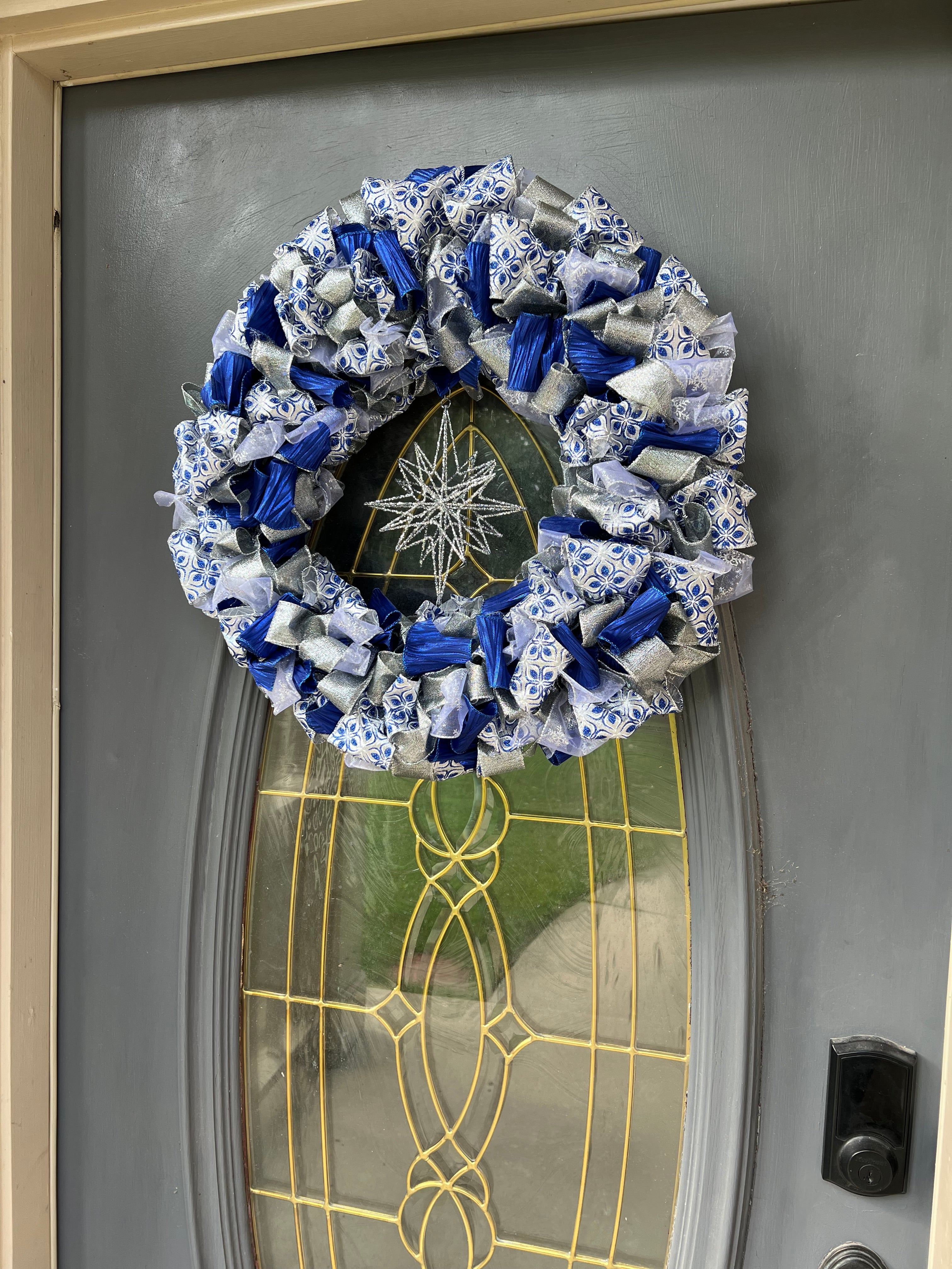 Wreath - Blue & Silver Sparkle