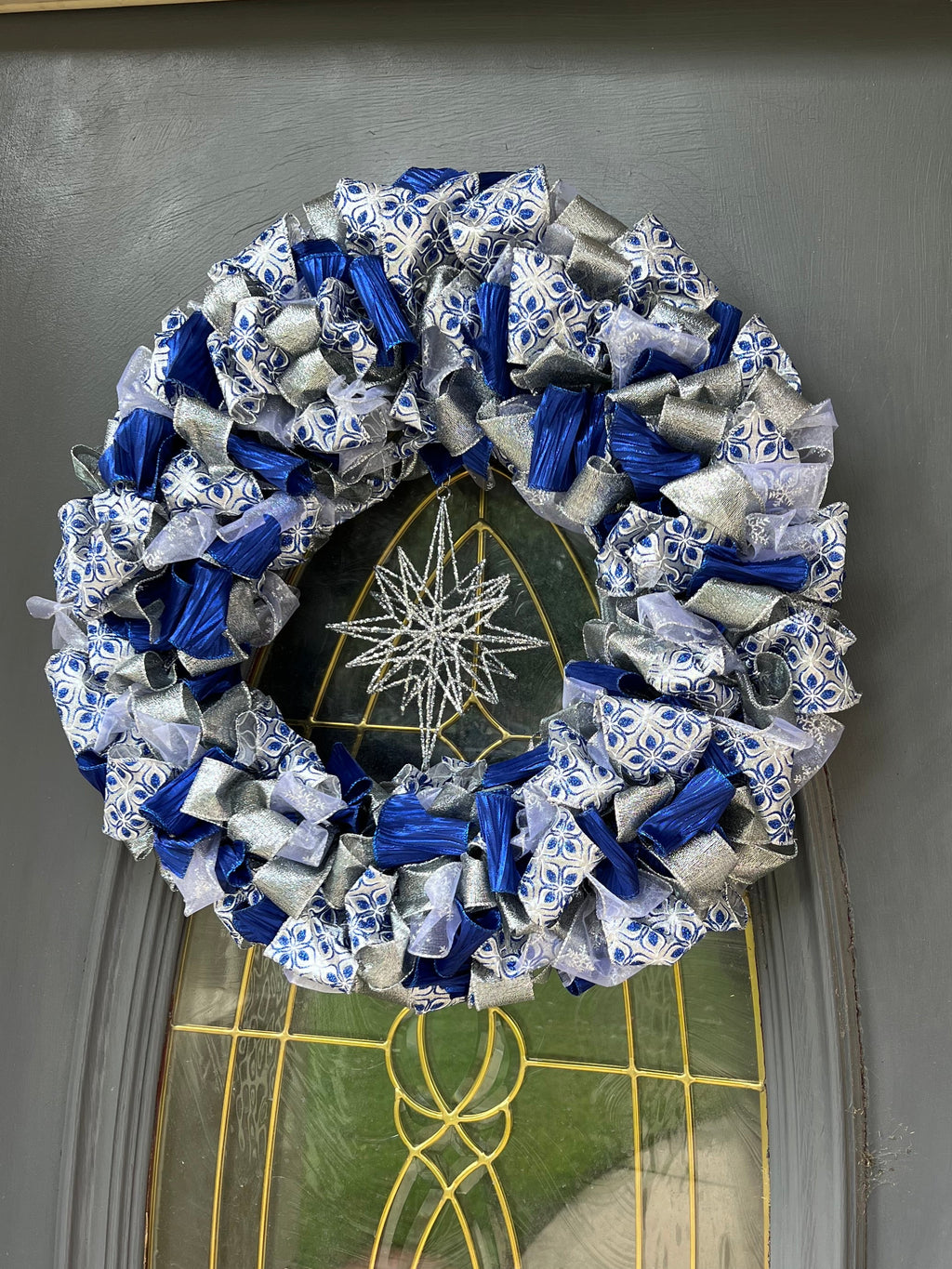 Wreath - Blue & Silver Sparkle