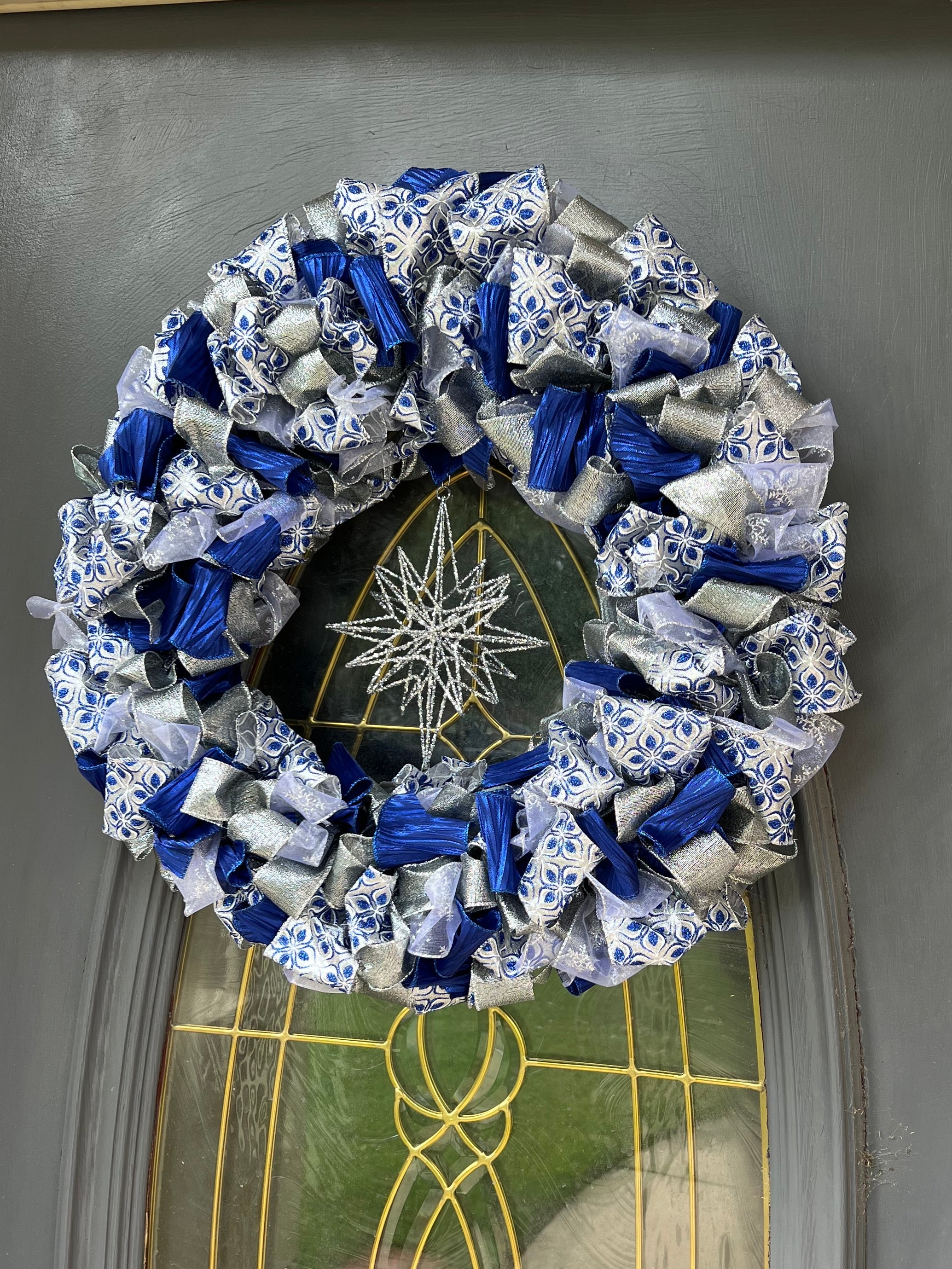 Wreath - Blue & Silver Sparkle