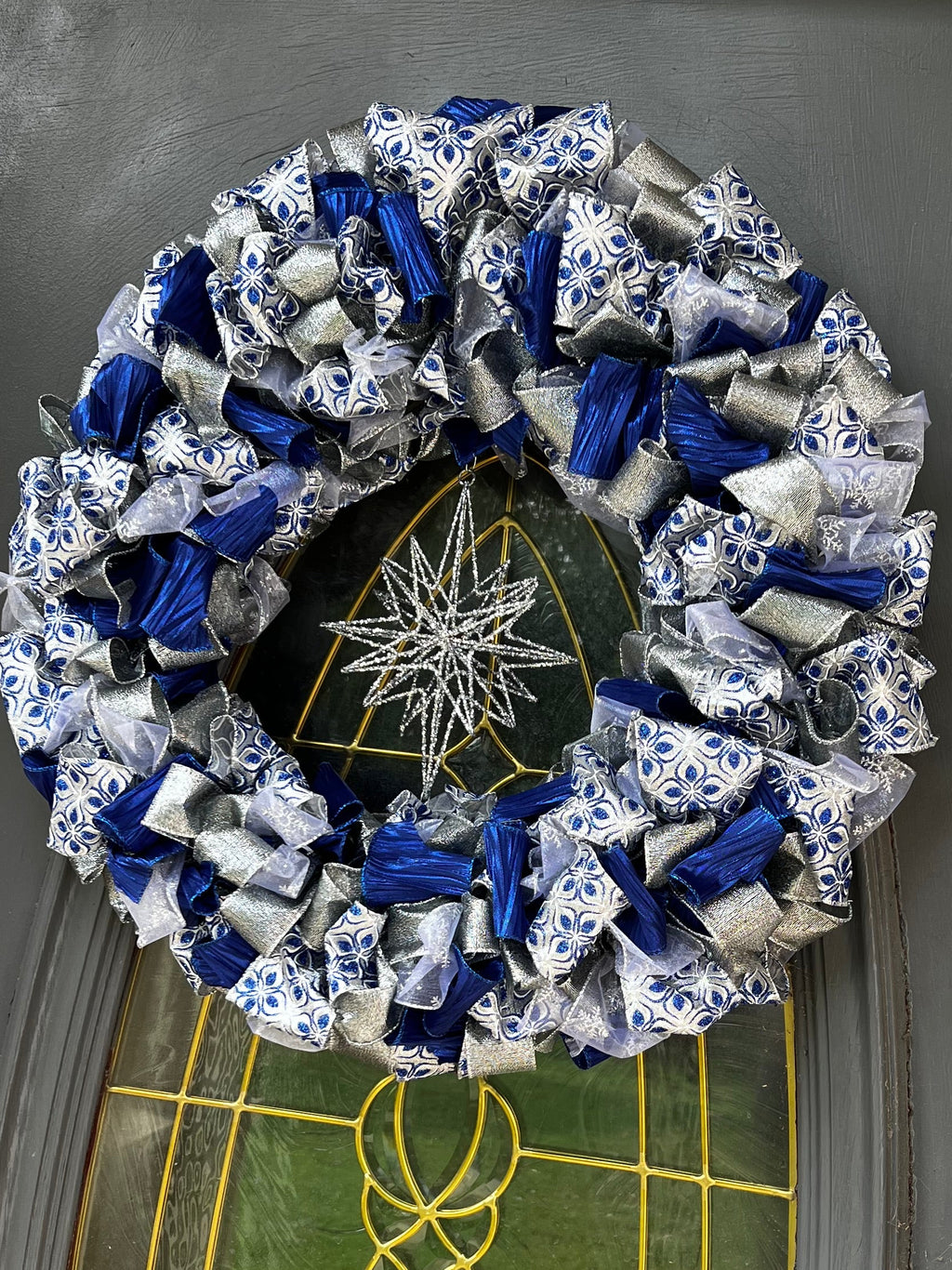 Wreath - Blue & Silver Sparkle