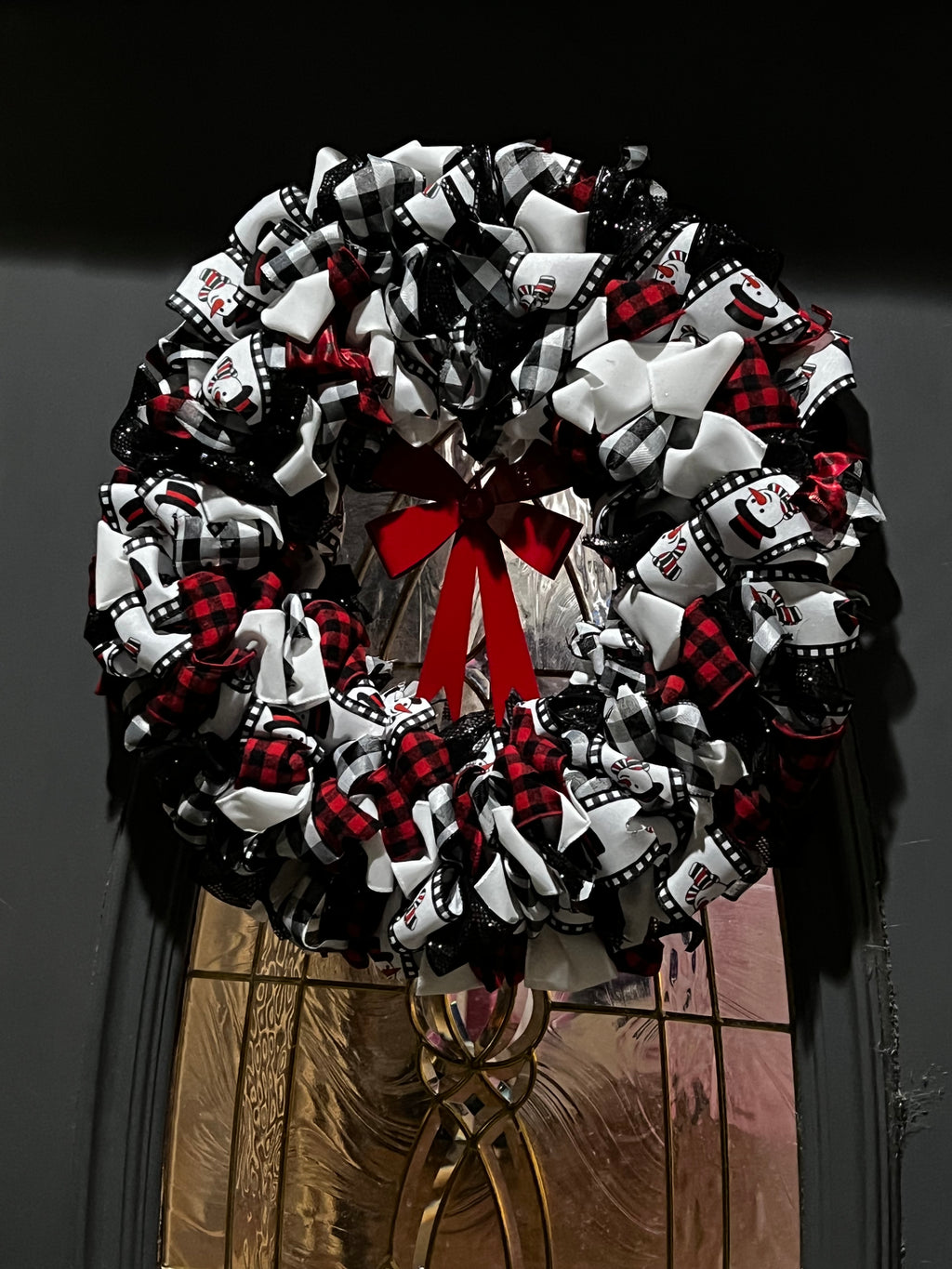 Wreath - Buffalo Plaid Snowman