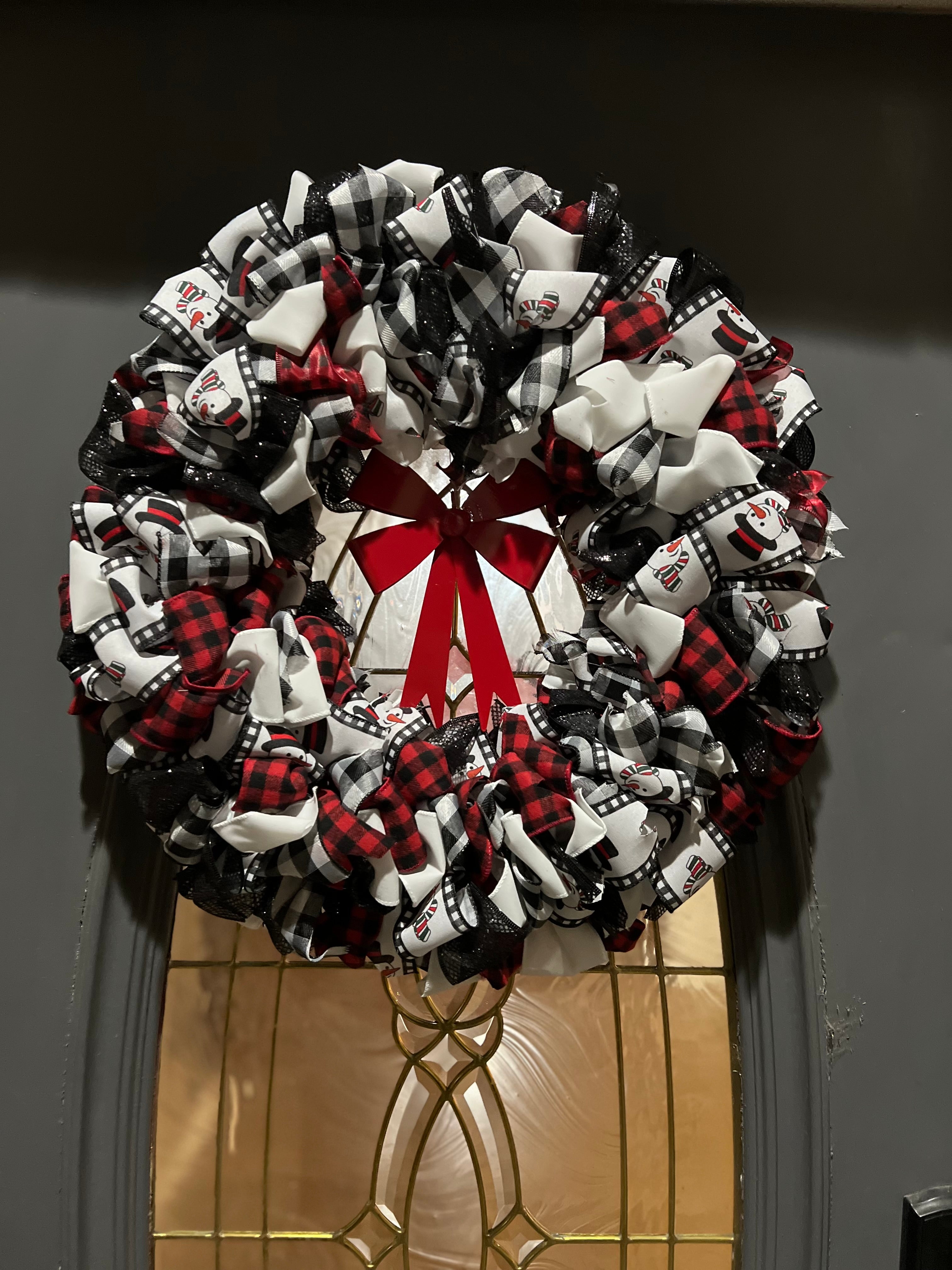 Wreath - Buffalo Plaid Snowman
