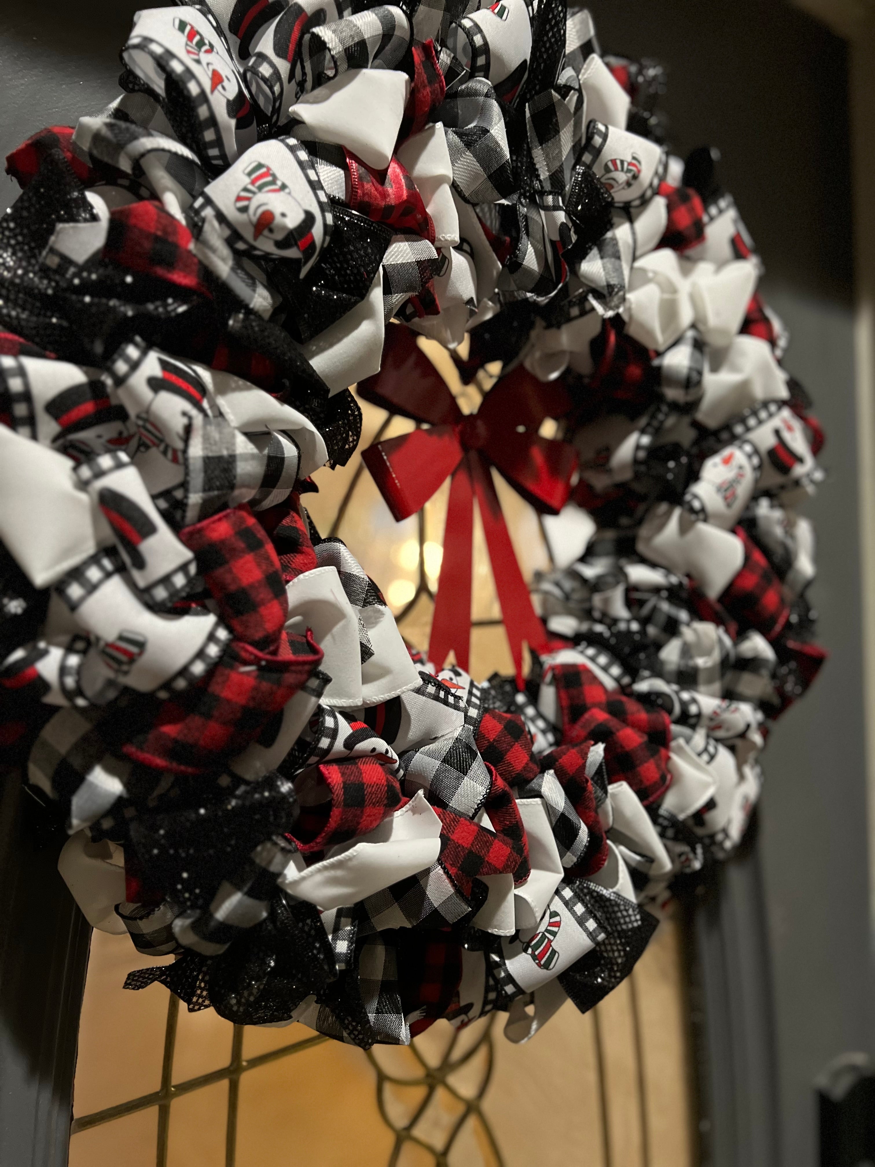 Wreath - Buffalo Plaid Snowman