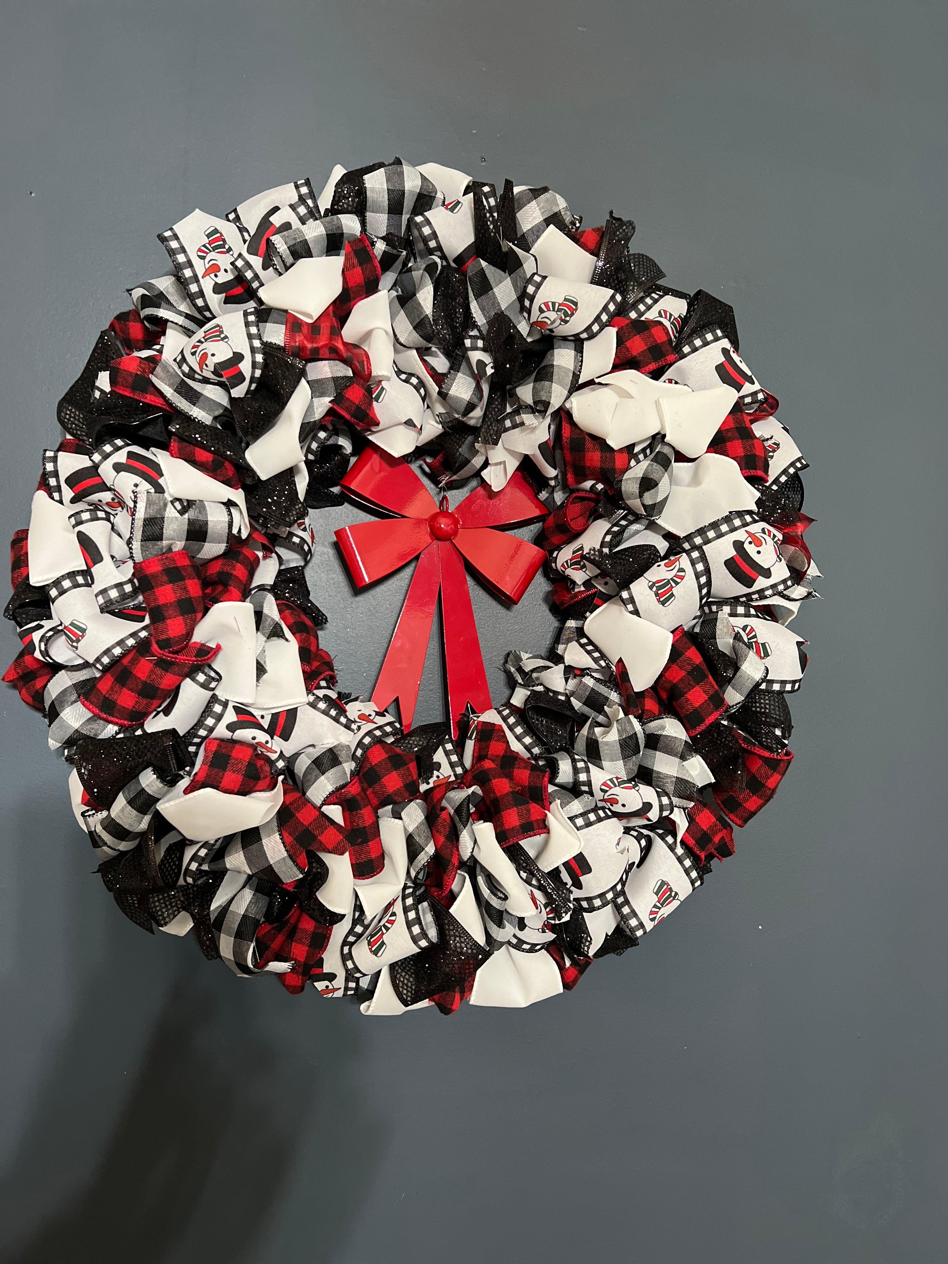 Wreath - Buffalo Plaid Snowman