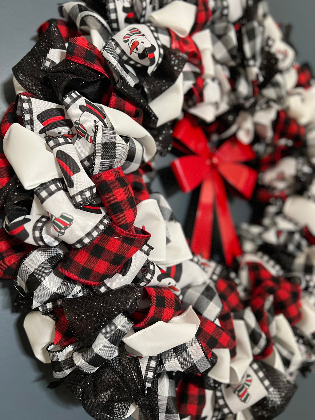 Wreath - Buffalo Plaid Snowman